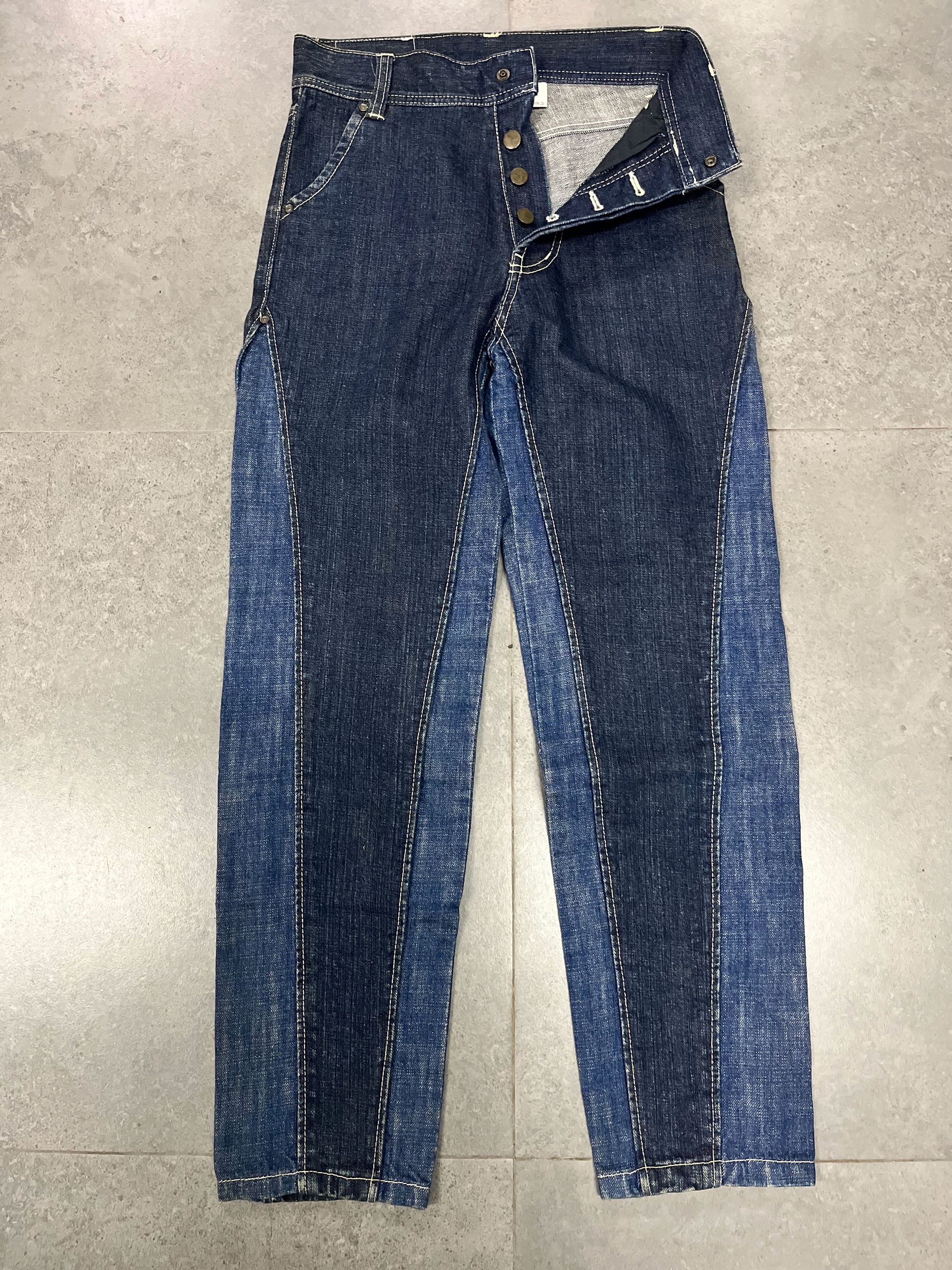 Designer × Japanese Brand Tau Made in Japan Layered Denim Crafted Button Fly Size US 29 - 1 Thumbnail