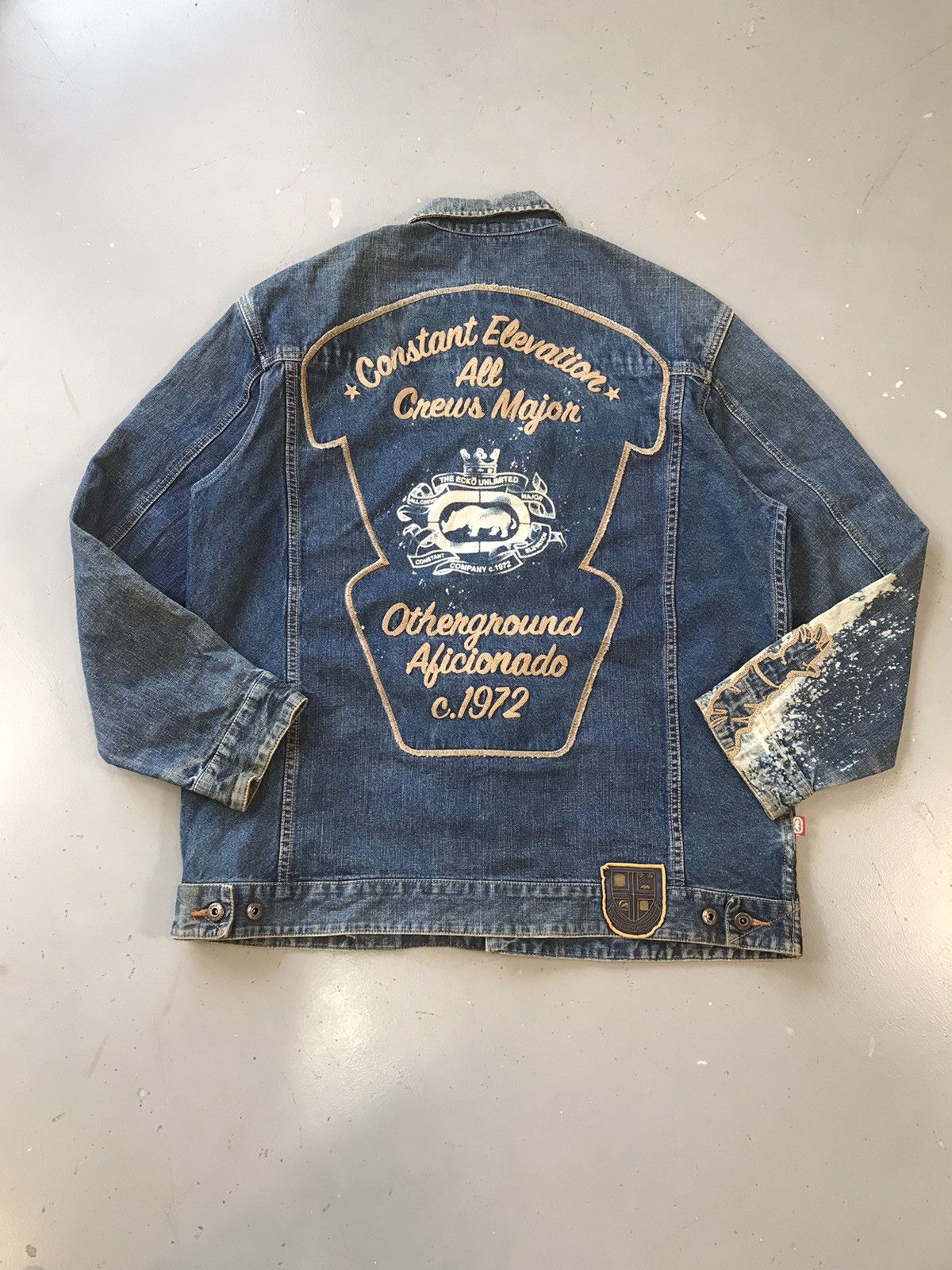 Ecko Unltd. × Vintage Vintage Ecko UNLTD SpellOut embroidered denim jacket Size US M / EU 48-50 / 2 - 7 Thumbnail