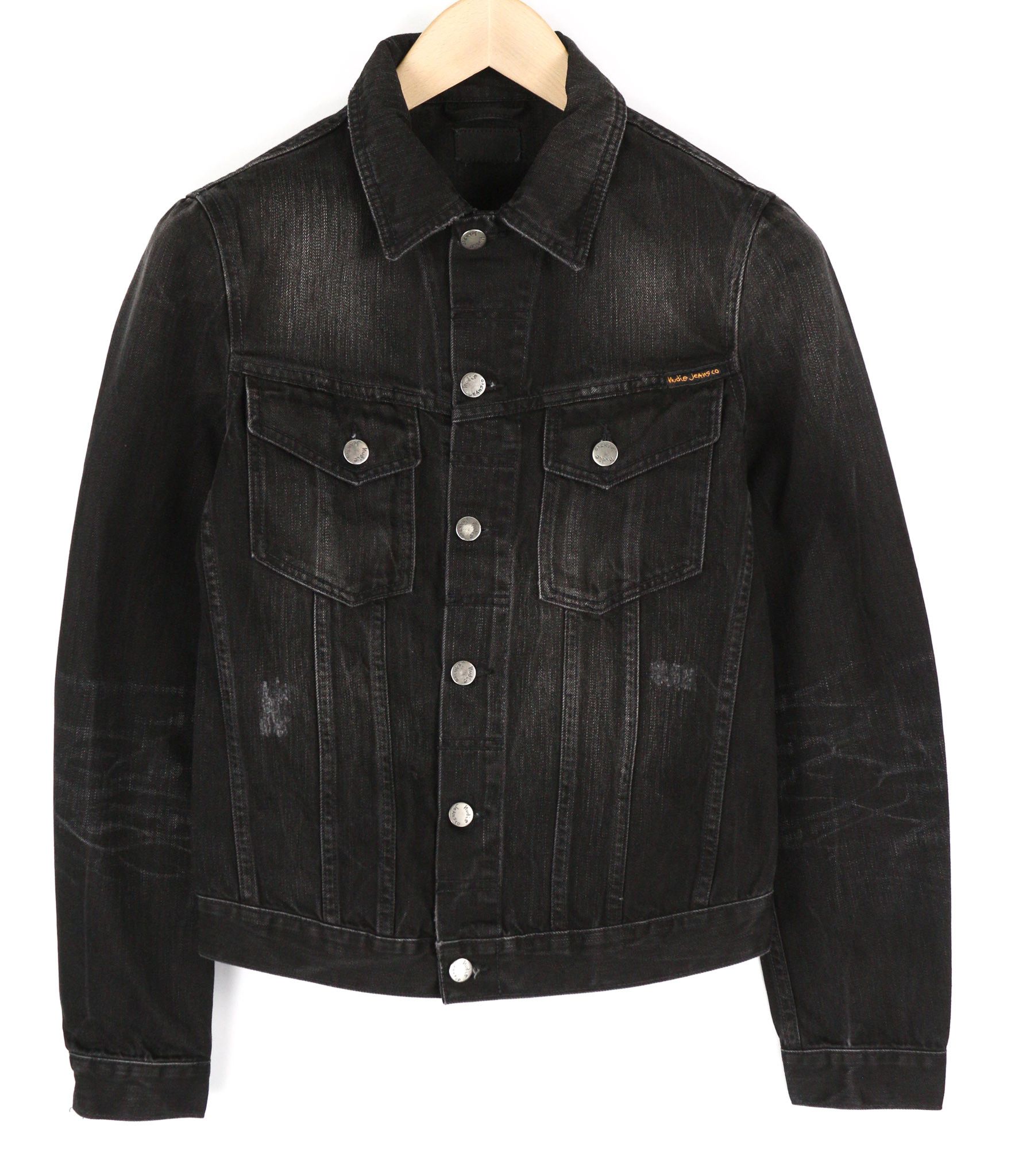 Nudie Jeans BILLY XS Black Lotus Organic Polo Washed Jacket 81965 Size US XS / EU 42 / 0 - 1 Thumbnail
