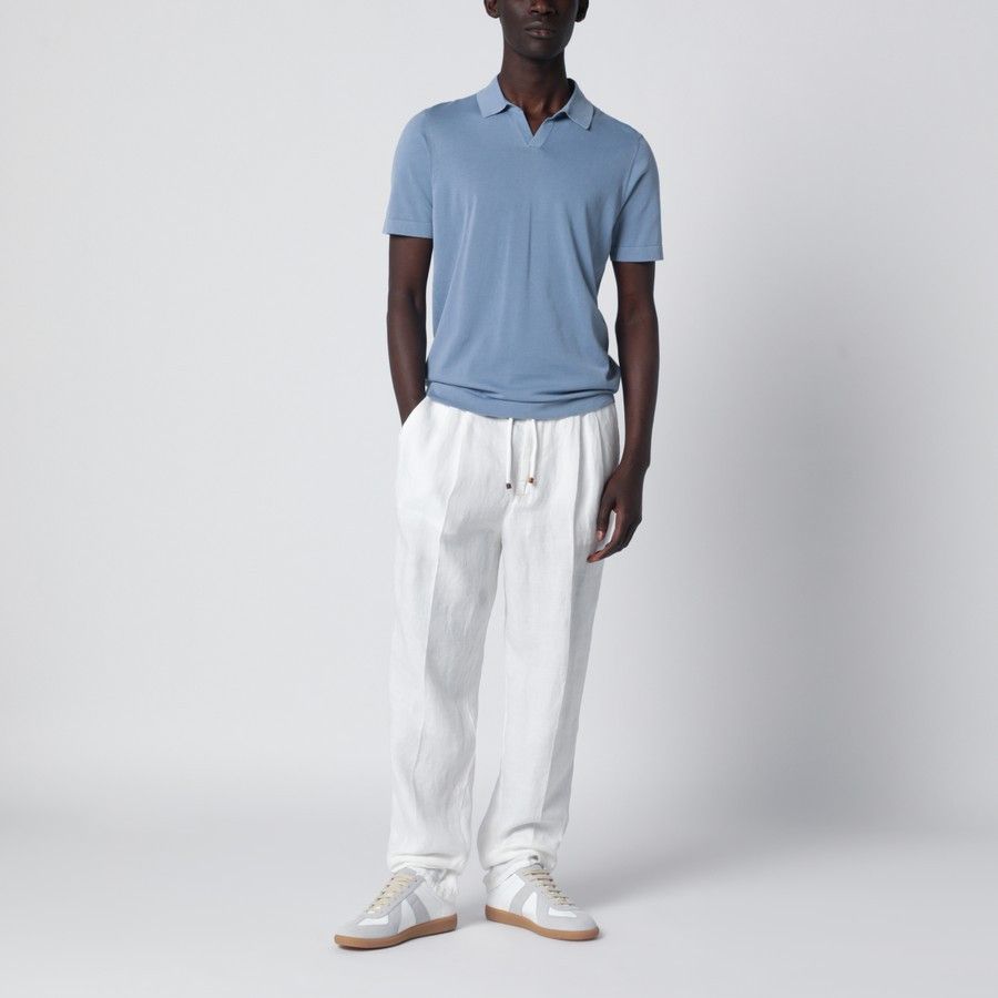 Drumohr o1d2blof0226 Cotton Polo Shirt in Light Blue Size US M / EU 48-50 / 2 - 2 Thumbnail