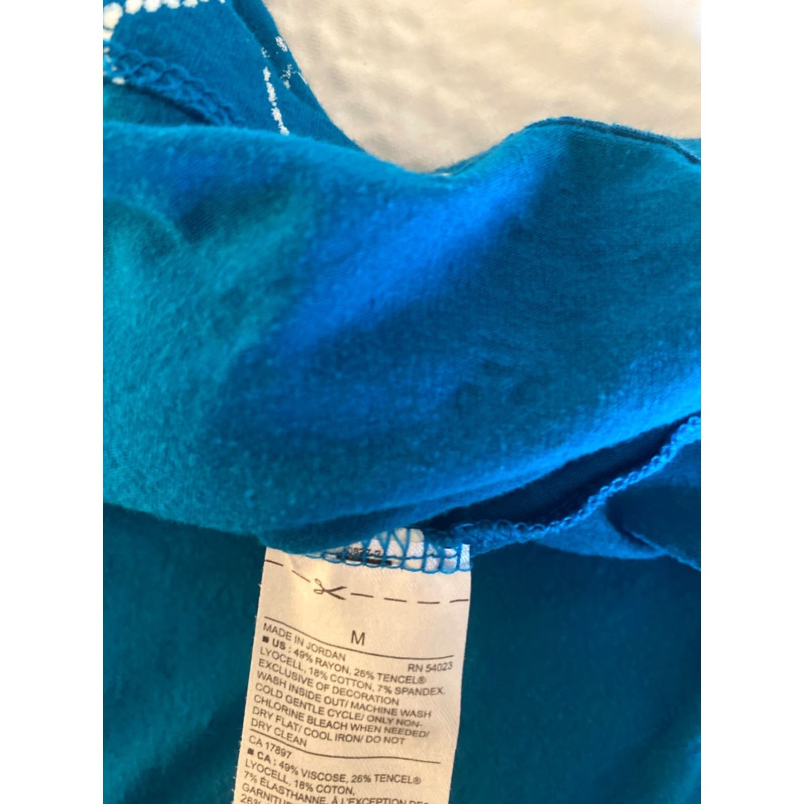 Banana Republic Banana Republic Blouse Women's Medium Blue Rayon Geometric Crew Neck Short Sleeve Stretch Luxe Touch Regular Fit Casual 90s? Size M / US 6-8 / IT 42-44 - 6 Thumbnail