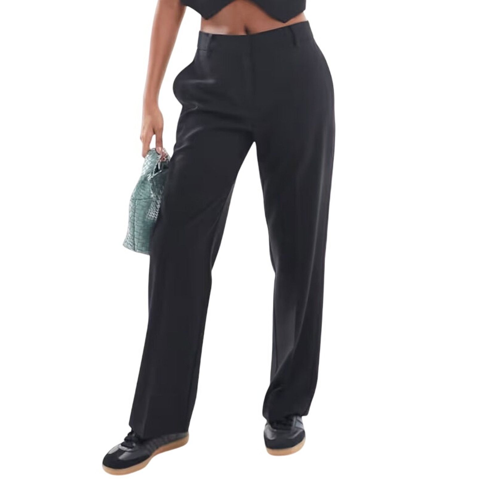 Asos ASOS DESIGN Petite Tailored Straight Trouser in Black, US 6P Size 28" / US 6 / IT 42 - 1 Thumbnail