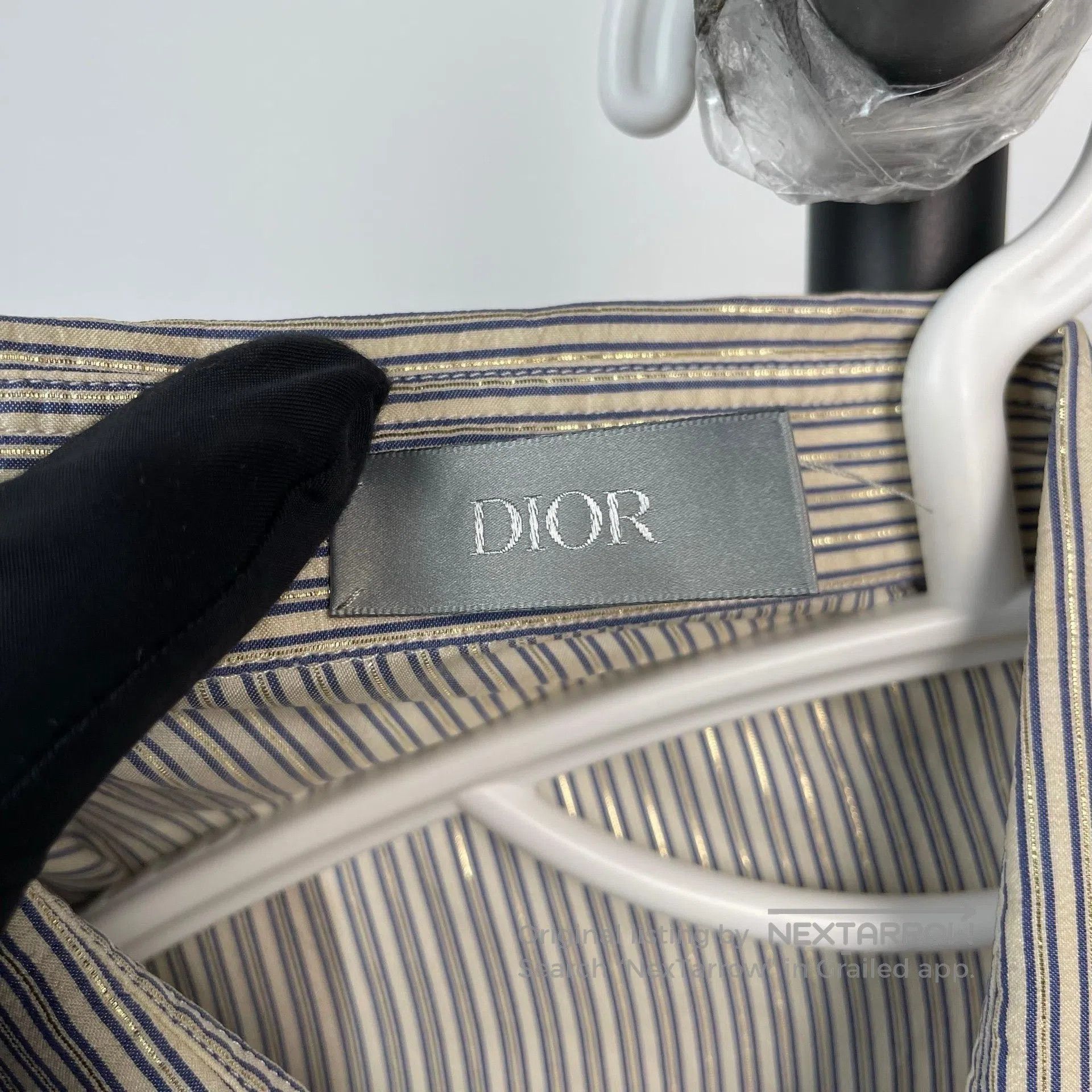 Dior Dior Striped Silk Shirt with Gold Thread for a Draping Eff Size S / US 4 / IT 40 - 8 Thumbnail