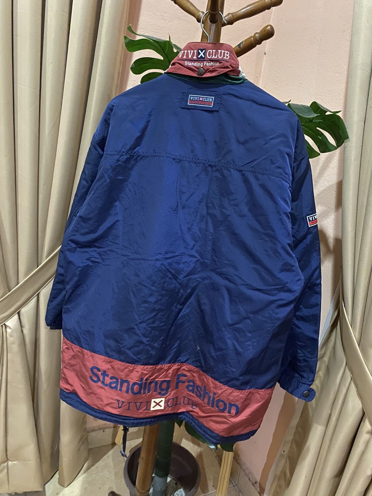 Vintage Vintage 90s VIVI X CLUB Nylon Windbreaker Jacket Blue Green Size US L / EU 52-54 / 3 - 5 Thumbnail