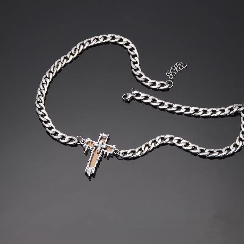 Other Link Chain Cross Necklace for Men Women Unisex Hip Hop Style Size ONE SIZE - 4 Thumbnail