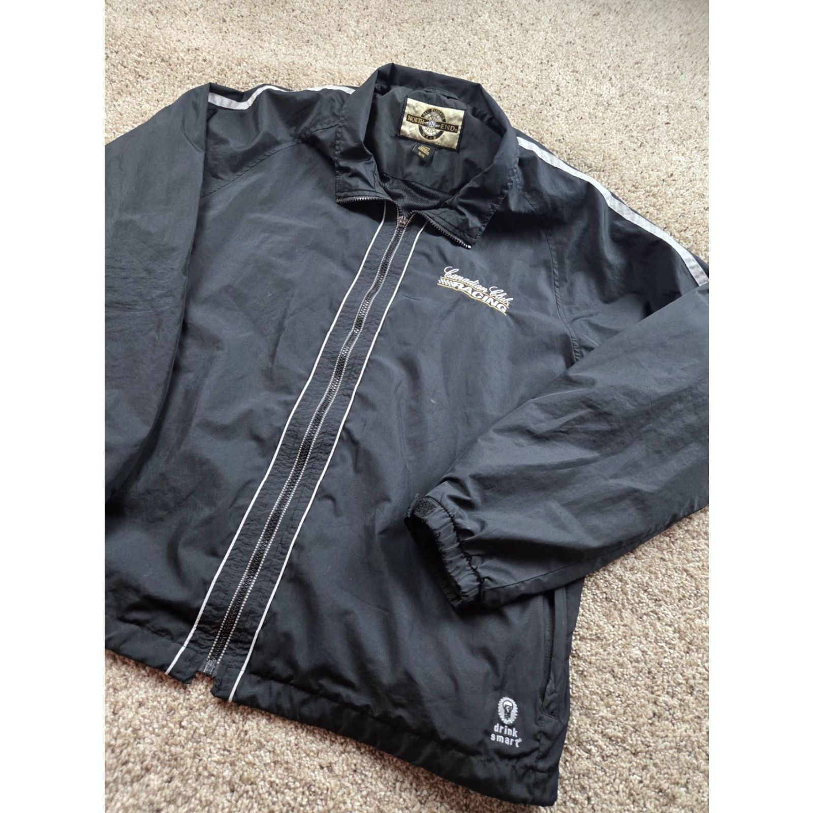 Vintage VINTAGE Canadian Club Racing Jacket XL Mens Black Windbreaker - North End Size US XL / EU 56 / 4 - 2 Thumbnail