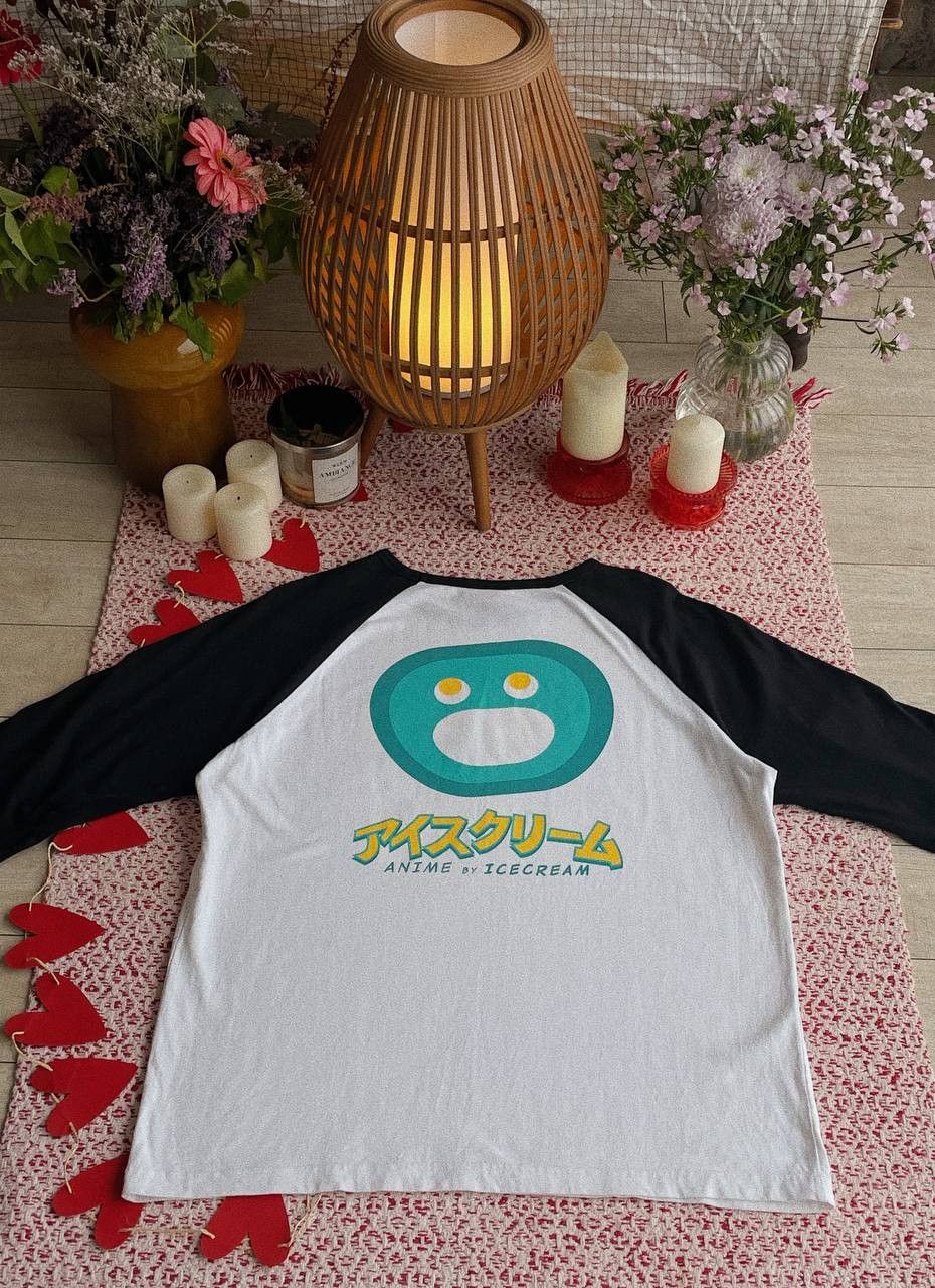 Icecream Icecream Anime Raglan Tee White Black 3/4 Sleeve Size US L / EU 52-54 / 3 - 4 Thumbnail