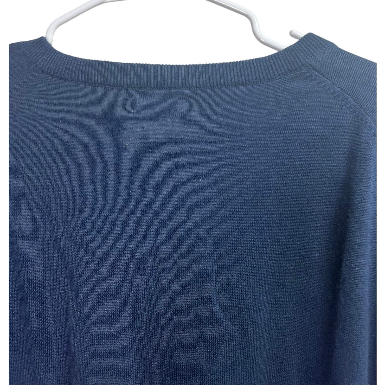 Izod Izod Navy Blue V-Neck Cotton Long Sleeve Sweater Men's Large Size US L / EU 52-54 / 3 - 7 Thumbnail