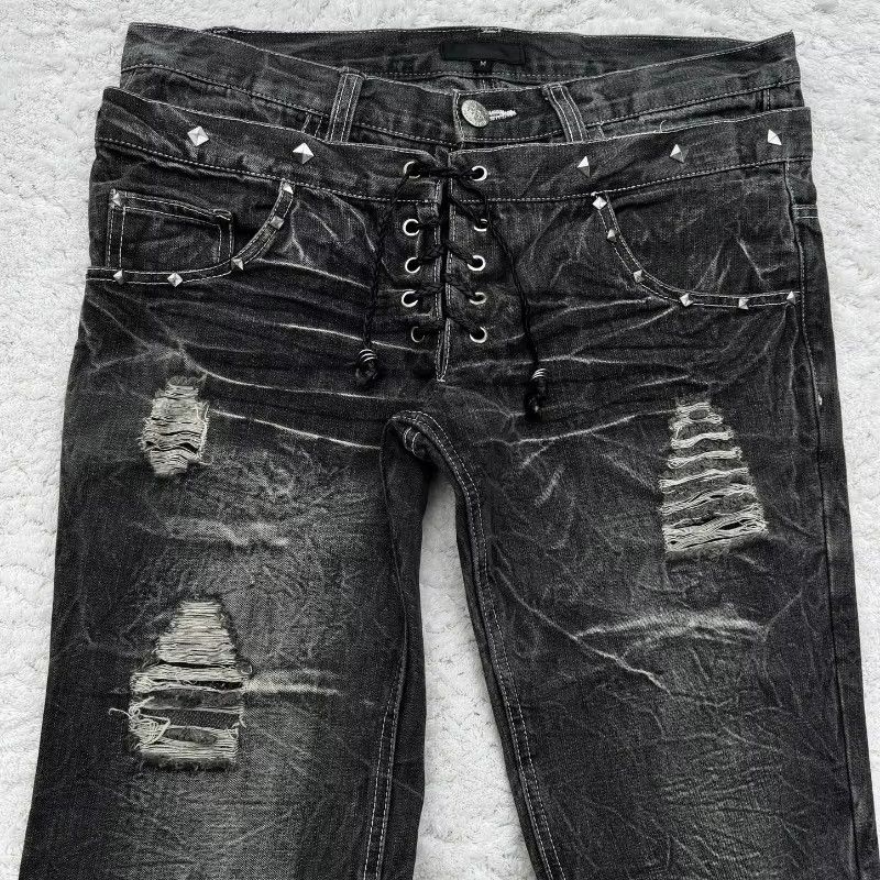 Japanese Brand × Jean Washed Retro Gothic Flared Jeans Size US 32 / EU 48 - 3 Thumbnail