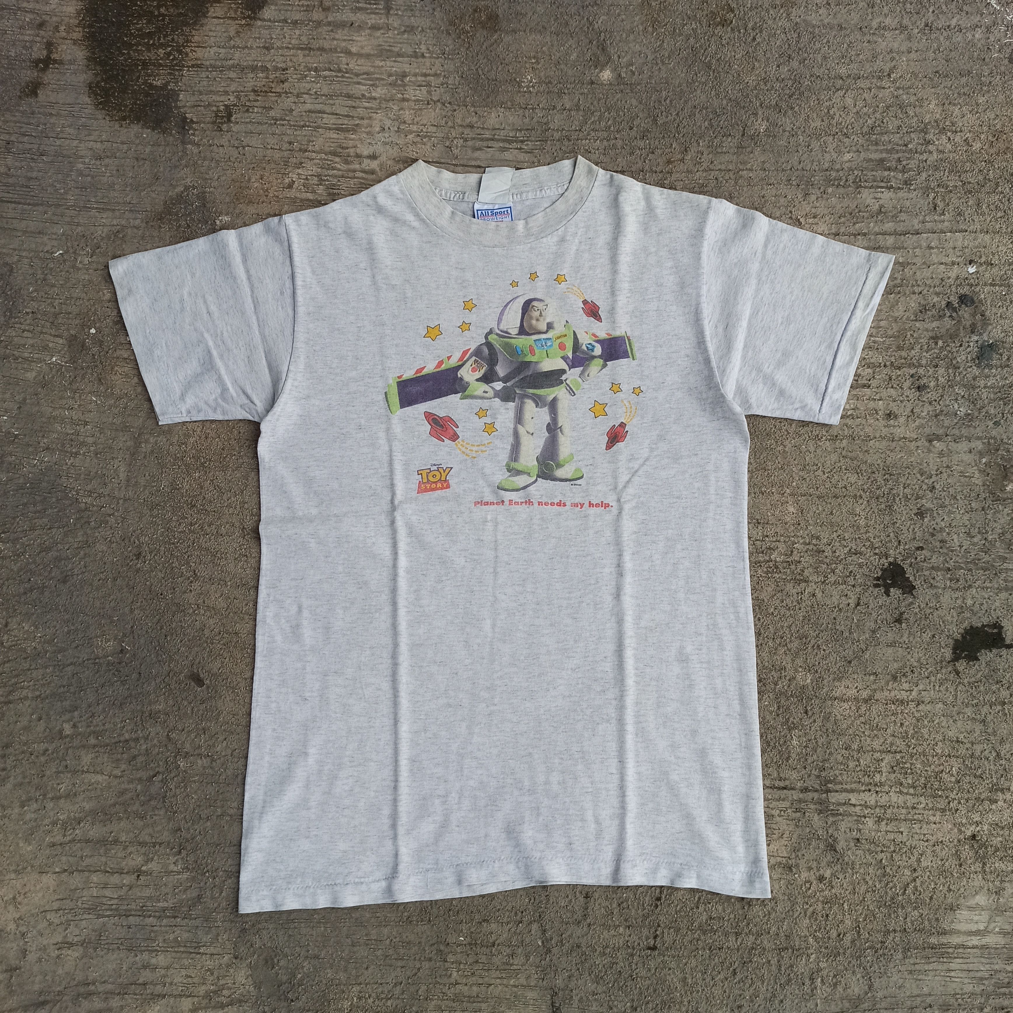 image of Vintage 90's Toy Story Part I in Mist Grey, Men's (Size Medium)