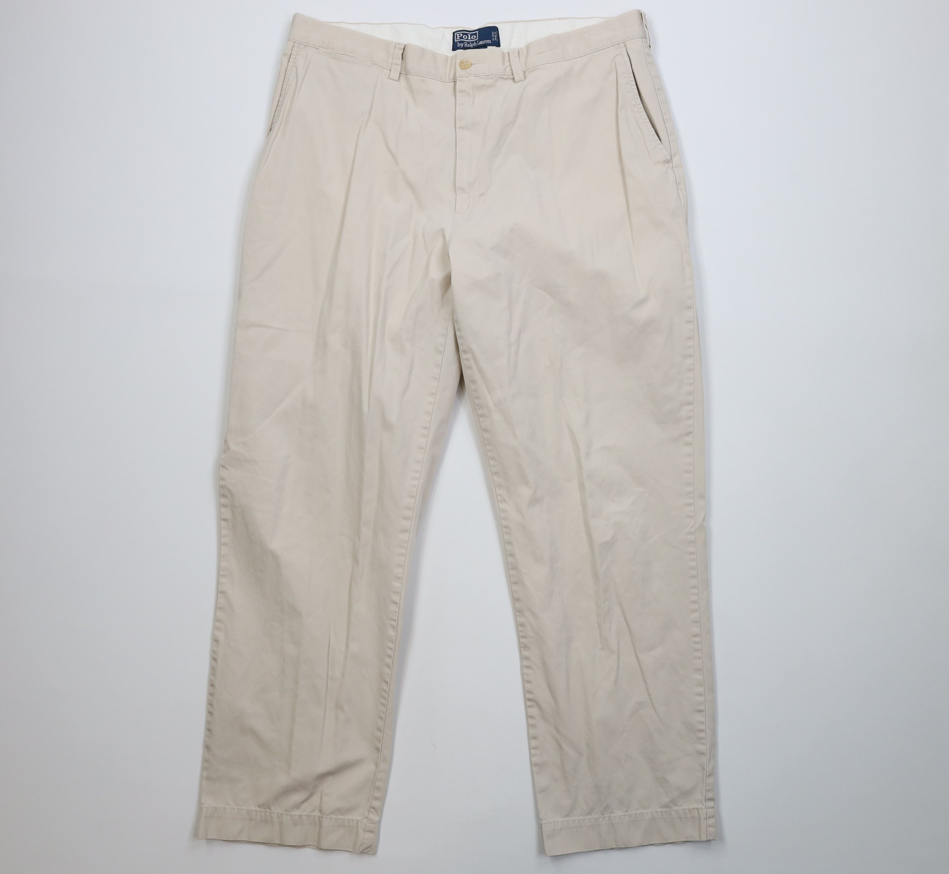 Ralph Lauren Vintage 90s Ralph Lauren Prospect Wide Leg Chino Pants Stone Size US 38 / EU 54 - 1 Thumbnail