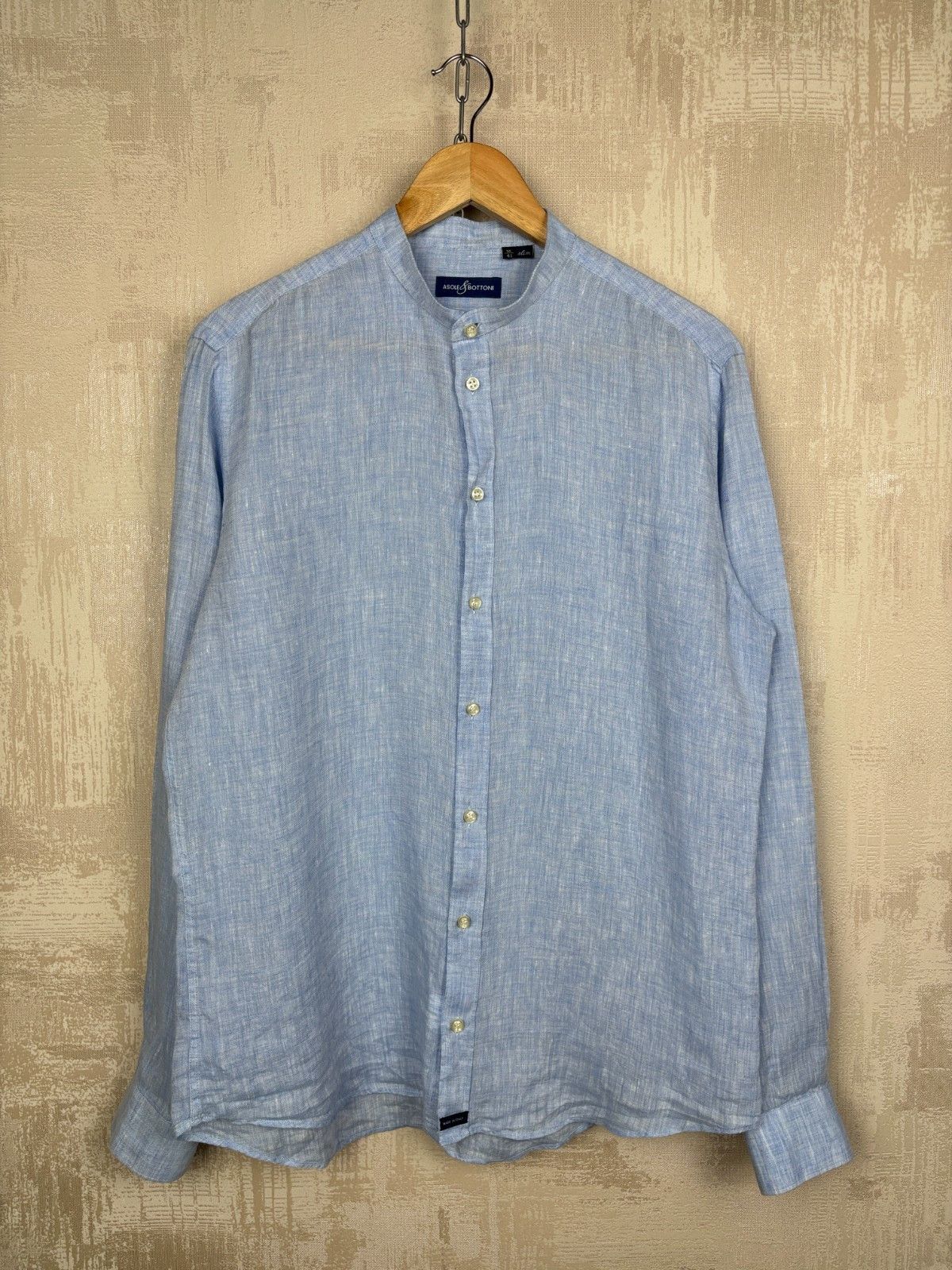 Other Asole & Bottoni Linen Grandad Collar Shirt Size 41 / 16 Size US L / EU 52-54 / 3 - 2 Thumbnail
