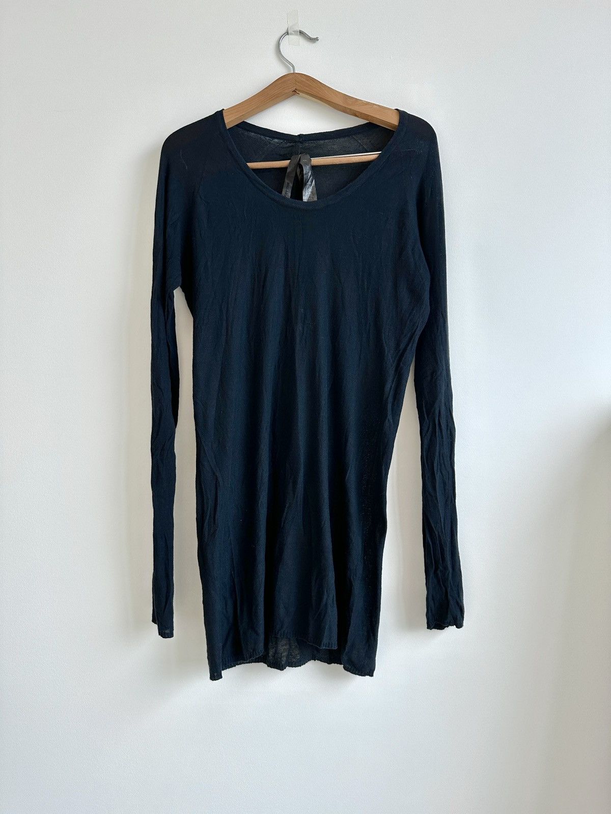 image of Boris Bidjan Saberi Seamless Object Dyed Long Sleeve in Black, Men's (Size Medium)