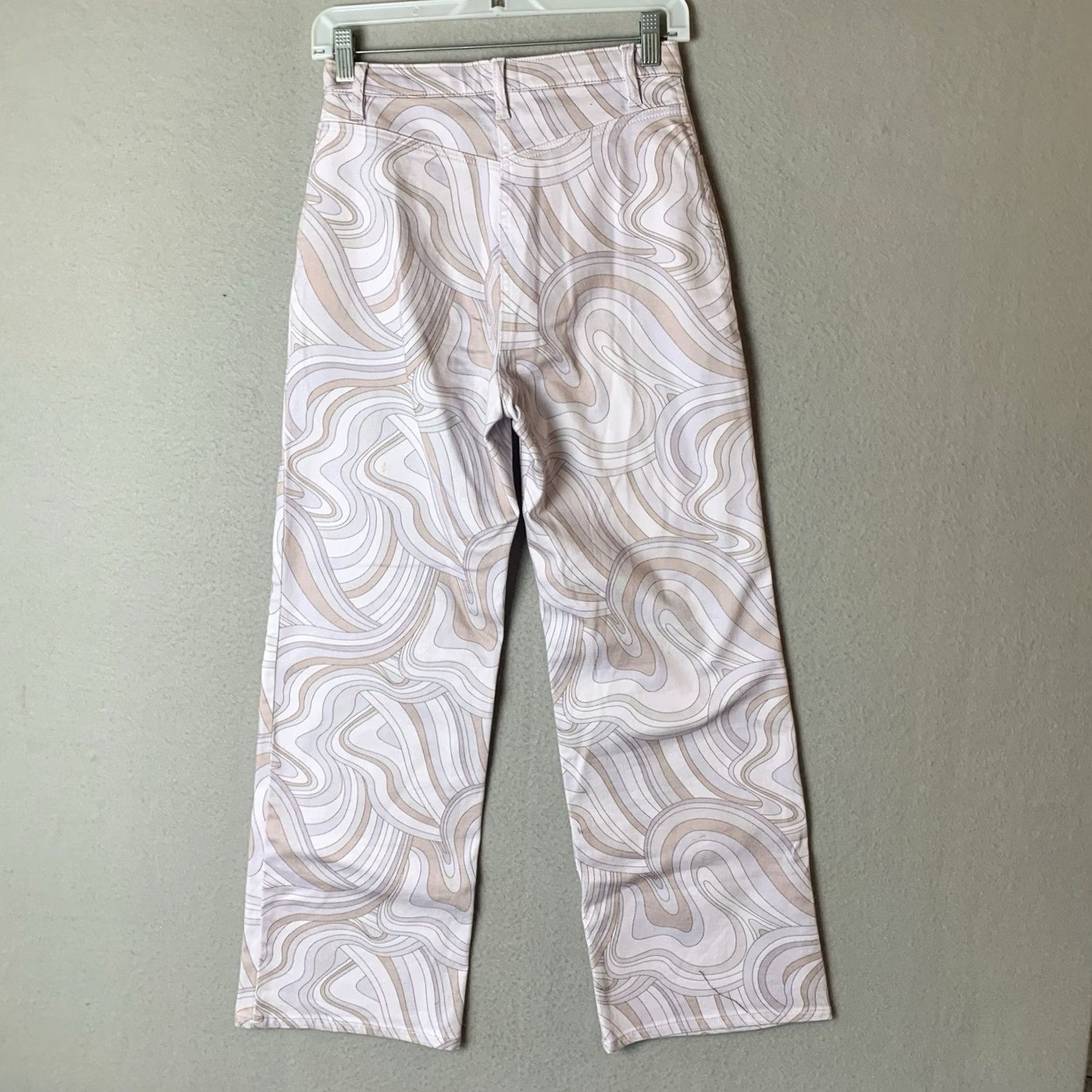 Vintage Wilfred Free Vera Pink Wide Leg Printed Swirls Denim Jeans Womens 2 Regular Size 26" / US 2 / IT 38 - 2 Thumbnail