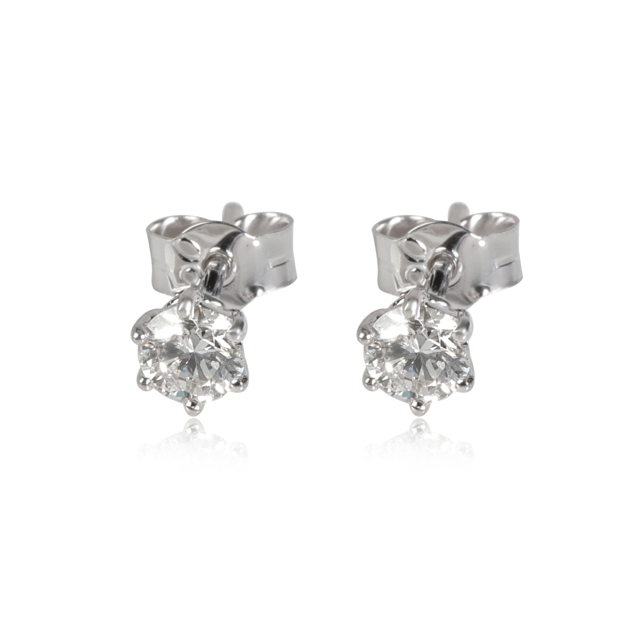 Other 6 Prong Diamond Stud Earring in 18k White Gold 0.50 CTW Size ONE SIZE - 1 Thumbnail