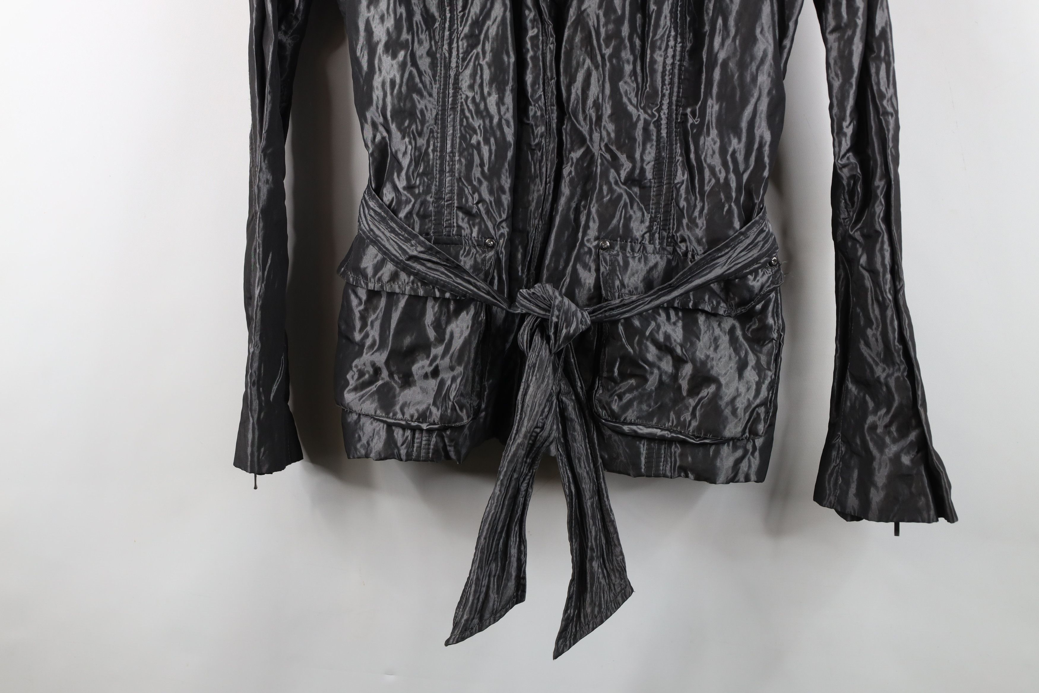 Vintage Vintage 90s Y2K Cache Metallic Babydoll Shawl Jacket Silver Size M / US 6-8 / IT 42-44 - 3 Thumbnail
