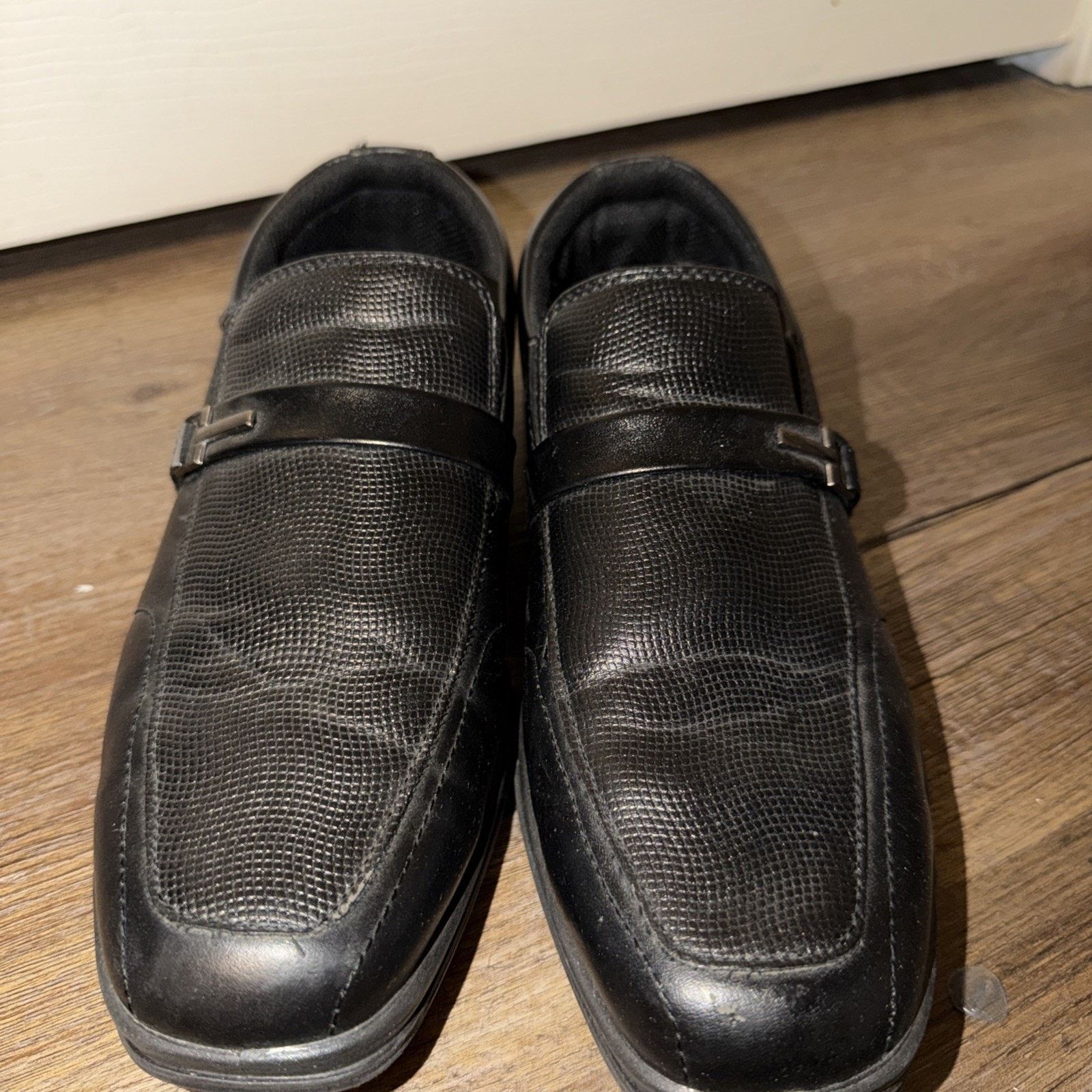 Hush Puppies Men's Black Fancy Dress Shoes Size 7M Black Leather Buckle Size US 7 / EU 40 - 1 Thumbnail