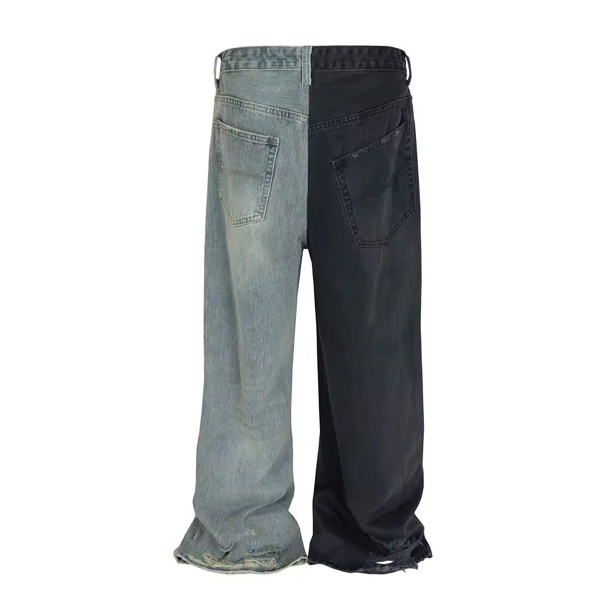 Vintage Spliced Patchwork Baggy Jeans Size US 33 - 4 Thumbnail