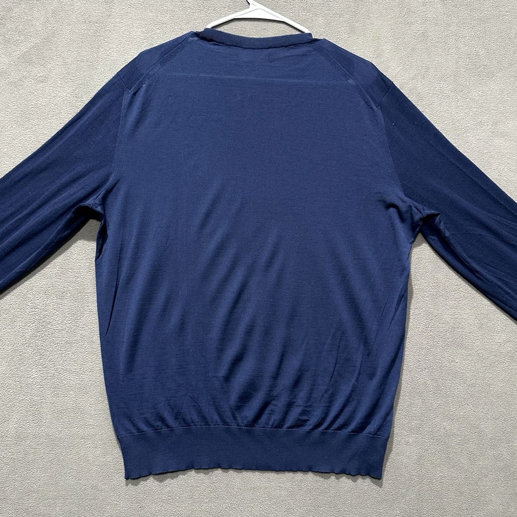 Ermenegildo Zegna Ermenegildo Zegna Sweater Mens 3XL Blue Wool Long Sleeve Crew Neck Pullover Designer Classic Size US XXL / EU 58 / 5 - 2 Thumbnail