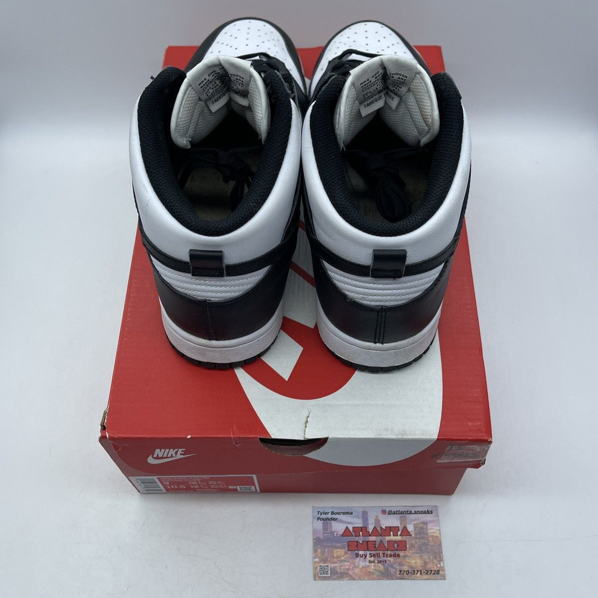 Nike Dunk high black white Size US 9 / EU 42 - 6 Thumbnail