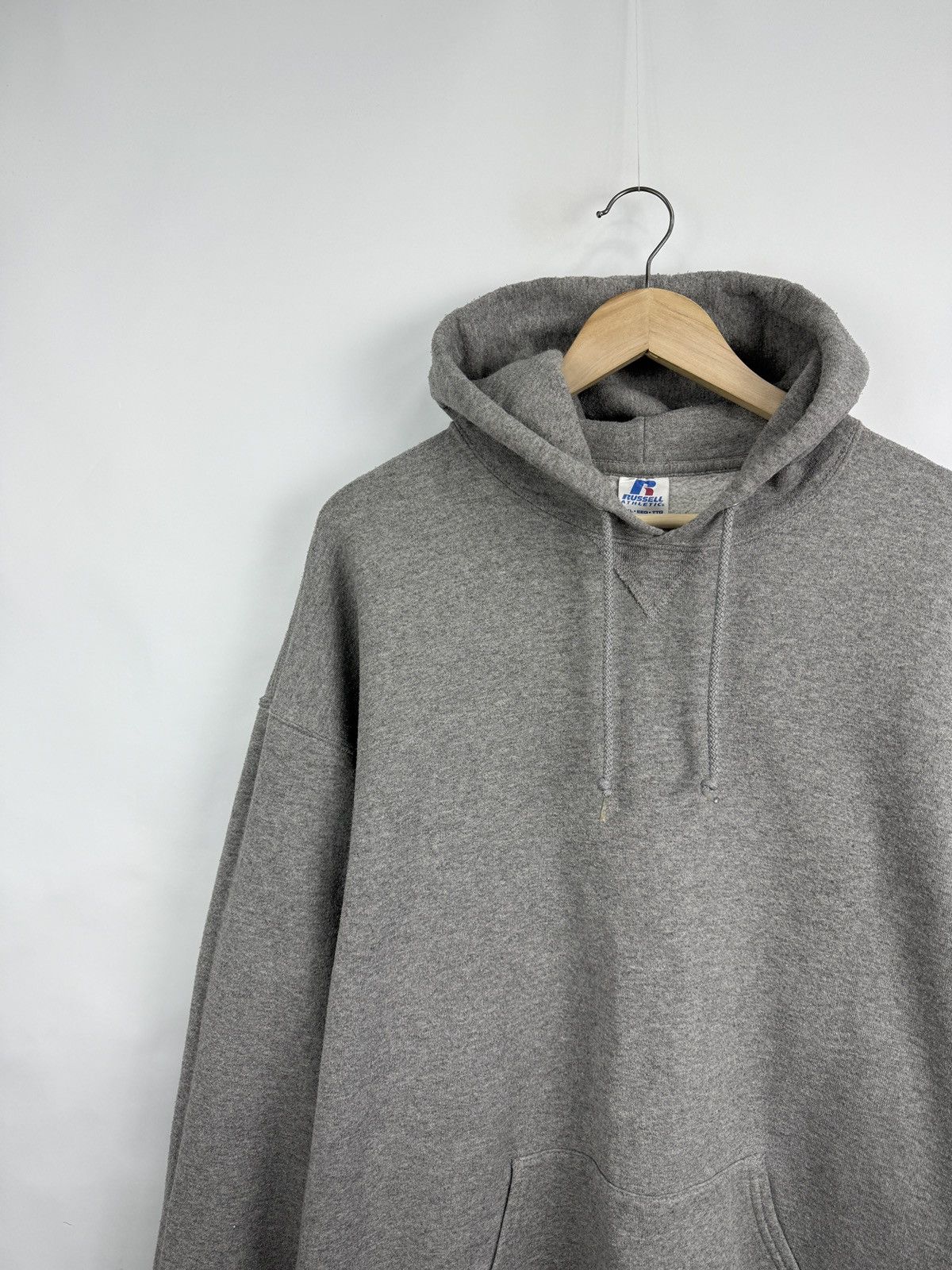 Russell Athletic 🇺🇸 Vintage 90s Russell Athletic Blank Gray Hoodie Rare Retro Size US XXL / EU 58 / 5 - 2 Thumbnail