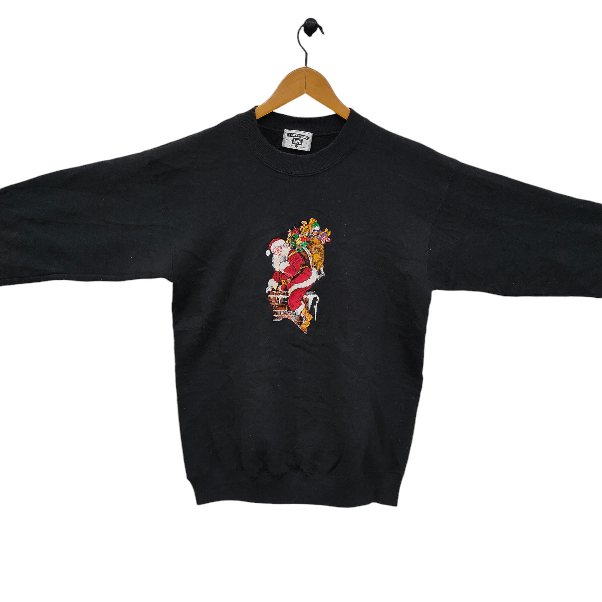 Lee × Vintage 90s Santa Christmas Sweatshirt Embroidery Size US M / EU 48-50 / 2 - 2 Thumbnail