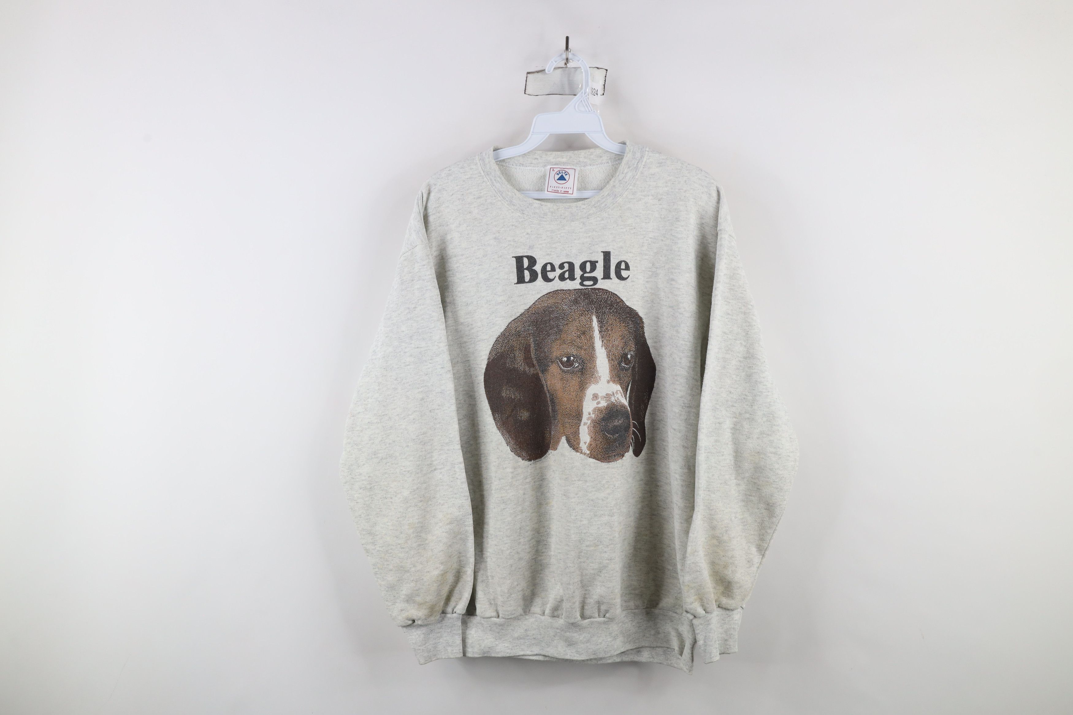 Vintage Vintage 80s Streetwear Spell Out Beagle Dog Sweatshirt USA Size US L / EU 52-54 / 3 - 1 Thumbnail
