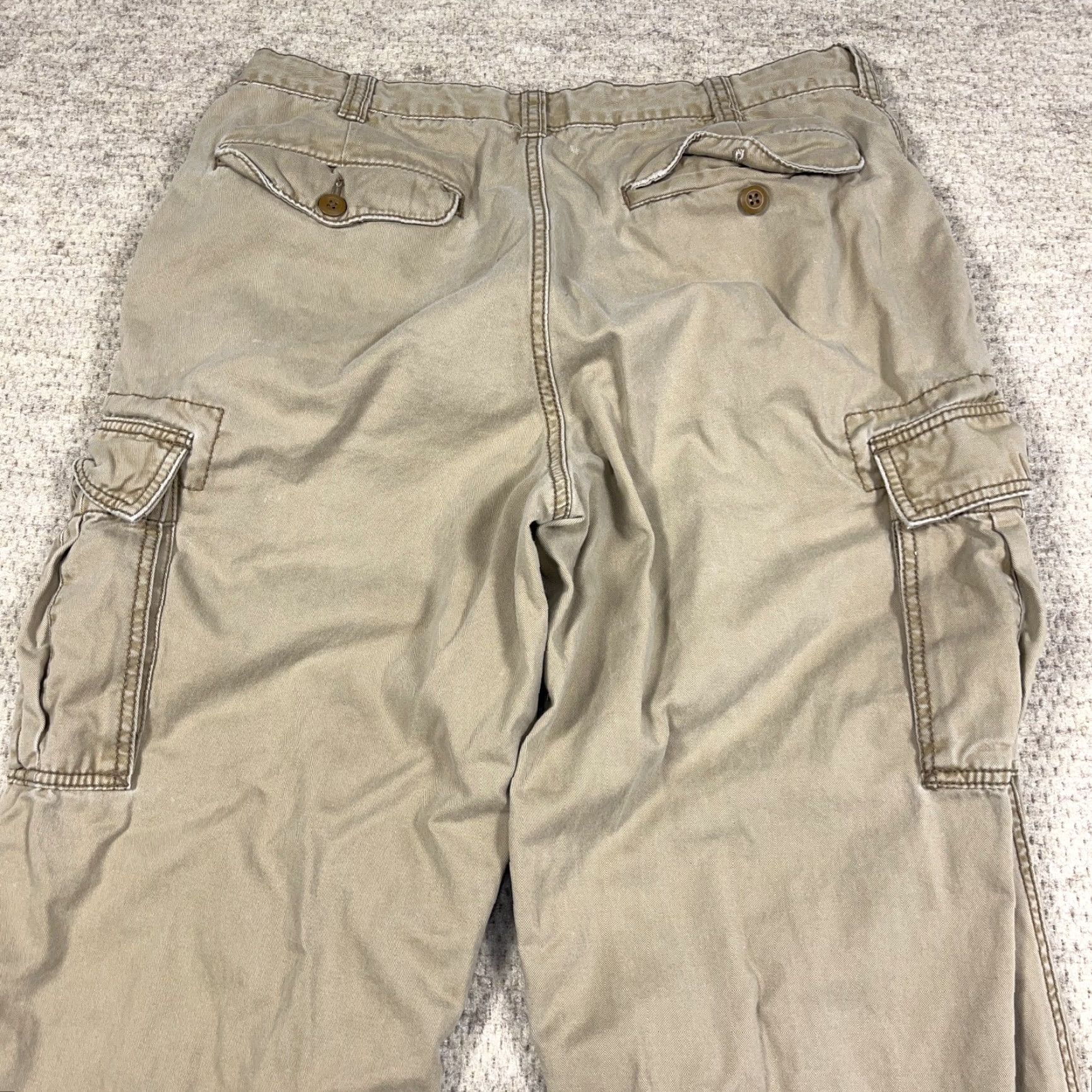 American Eagle Outfitters VINTAGE American Eagle Outfitters Cargo Pants Men 34x32 Tan Khaki Twill Baggy Y2K Skate - 34 Regular Beige Cargo 5-Pocket Mens Pants Size US 34 / EU 50 - 4 Thumbnail