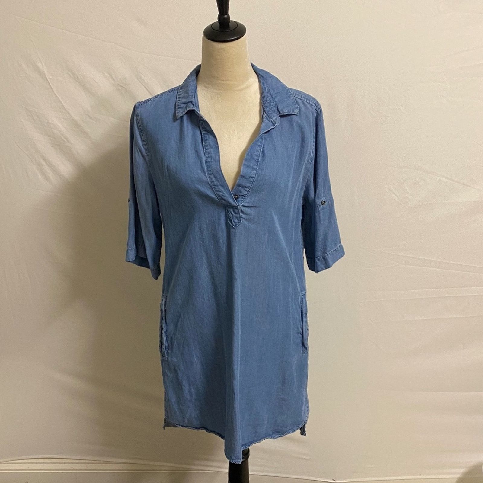 Anthropologie Philosophy Split Neck Loose Fit Shift Dress - Medium Size M / US 6-8 / IT 42-44 - 1 Thumbnail