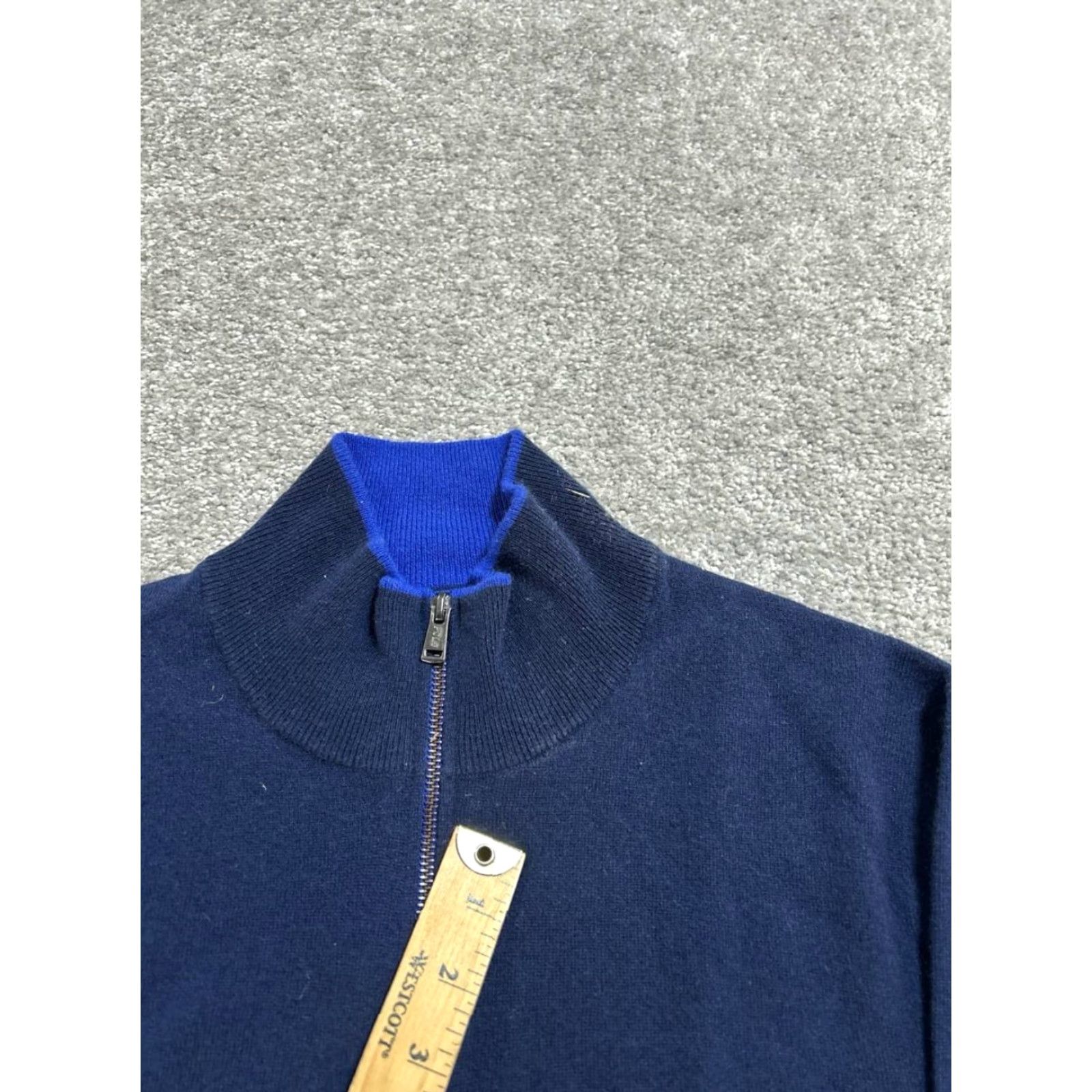 Polo Ralph Lauren Polo Ralph Lauren Golf Sweater Mens Large Blue Knit Washable Cashmere Mock Neck Size US L / EU 52-54 / 3 - 4 Thumbnail