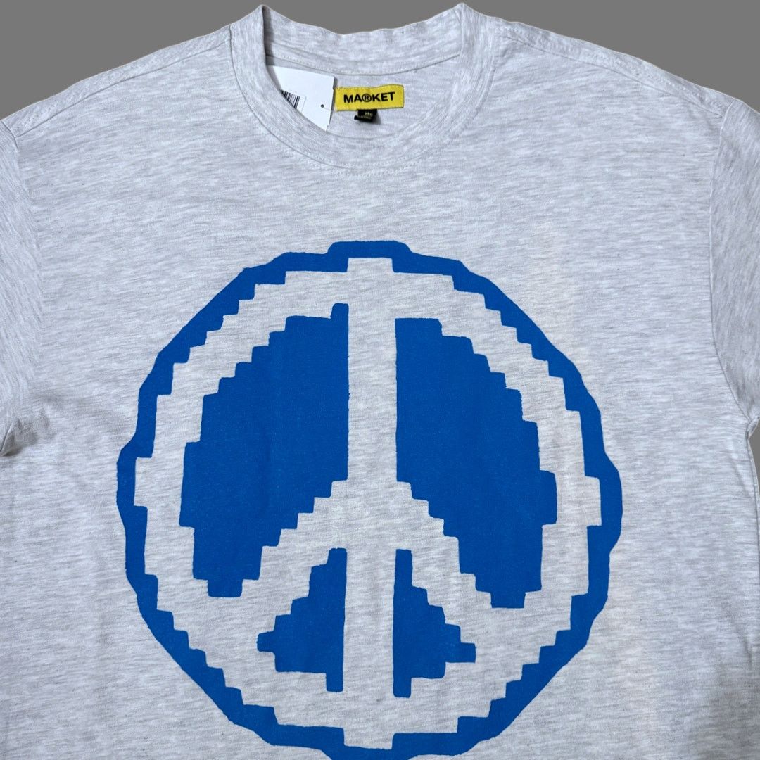 Other Market Studios Pixel Peace Gray Blue Graphic Tee M NWT Size US M / EU 48-50 / 2 - 2 Thumbnail