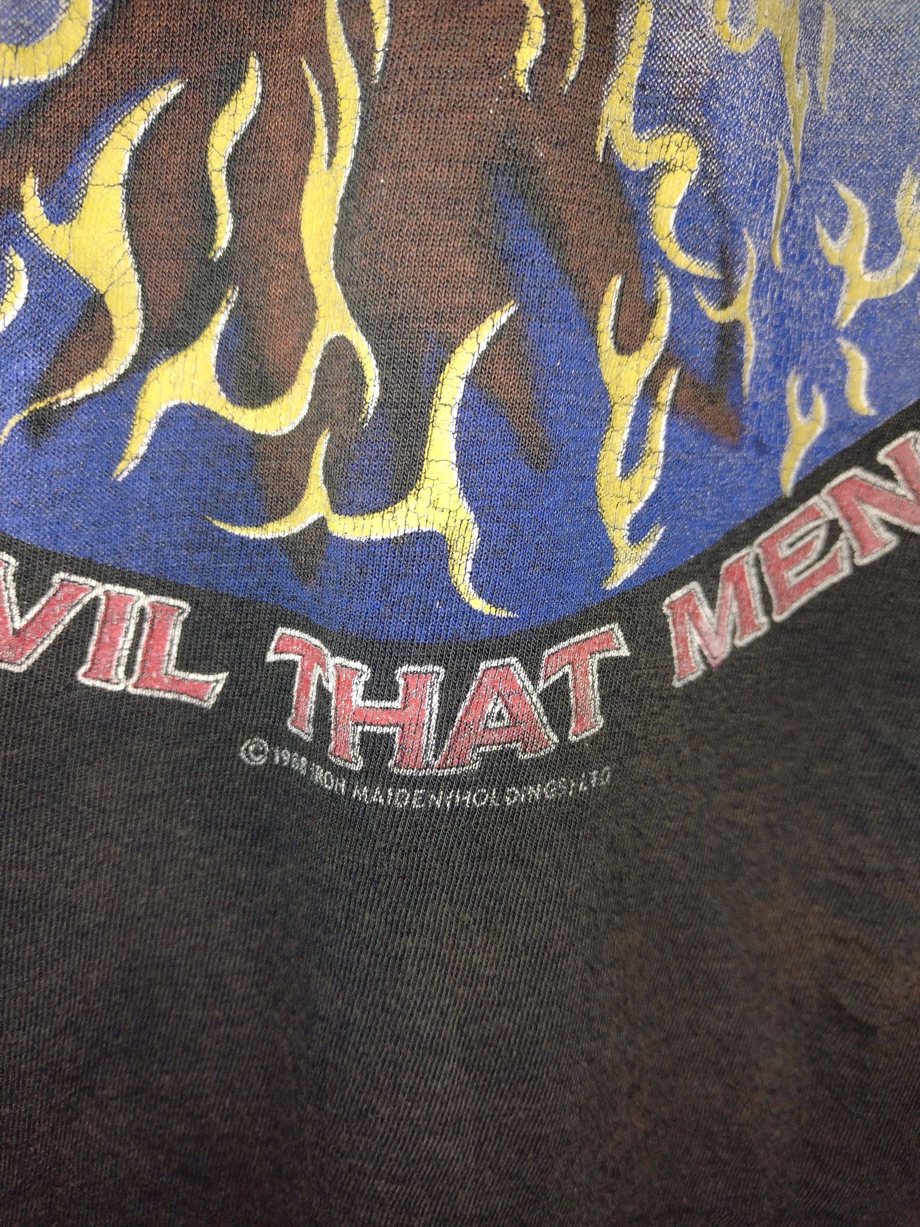 Band Tees × Iron Maiden × Vintage CRAZY SICK VTG '88 IRON MAIDEN FADED DISTRESSED Concert Tee Size US S / EU 44-46 / 1 - 4 Thumbnail
