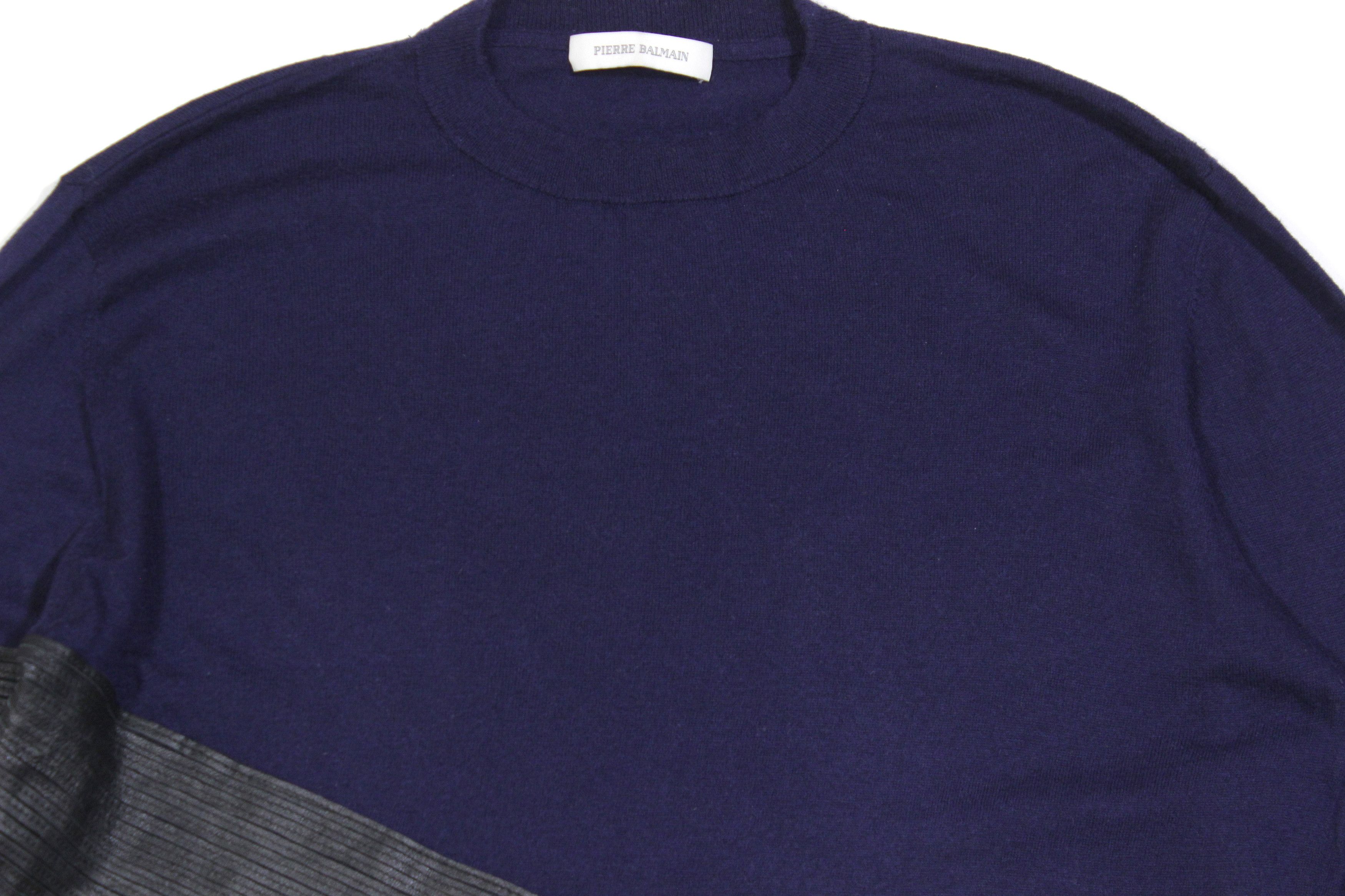 Balmain Wool Blend Leather Stripes Sweater Size US M / EU 48-50 / 2 - 3 Thumbnail