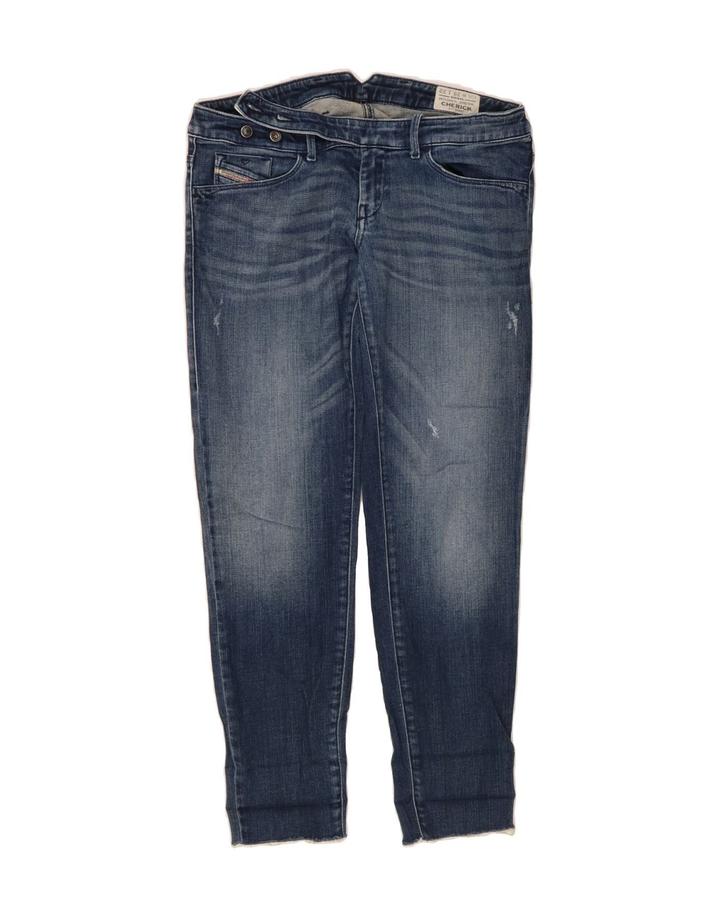 Diesel Womens Cherick Slim Tapered Jeans W28 L27 Blue Cotton Size 42" / US 20 - 1 Thumbnail