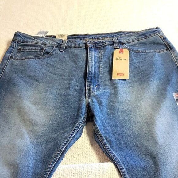 Levi's Levi's 505 Regular Stretch Straight Sz. 40x30 Blue Jeans wit Size US 40 / EU 56 - 3 Thumbnail
