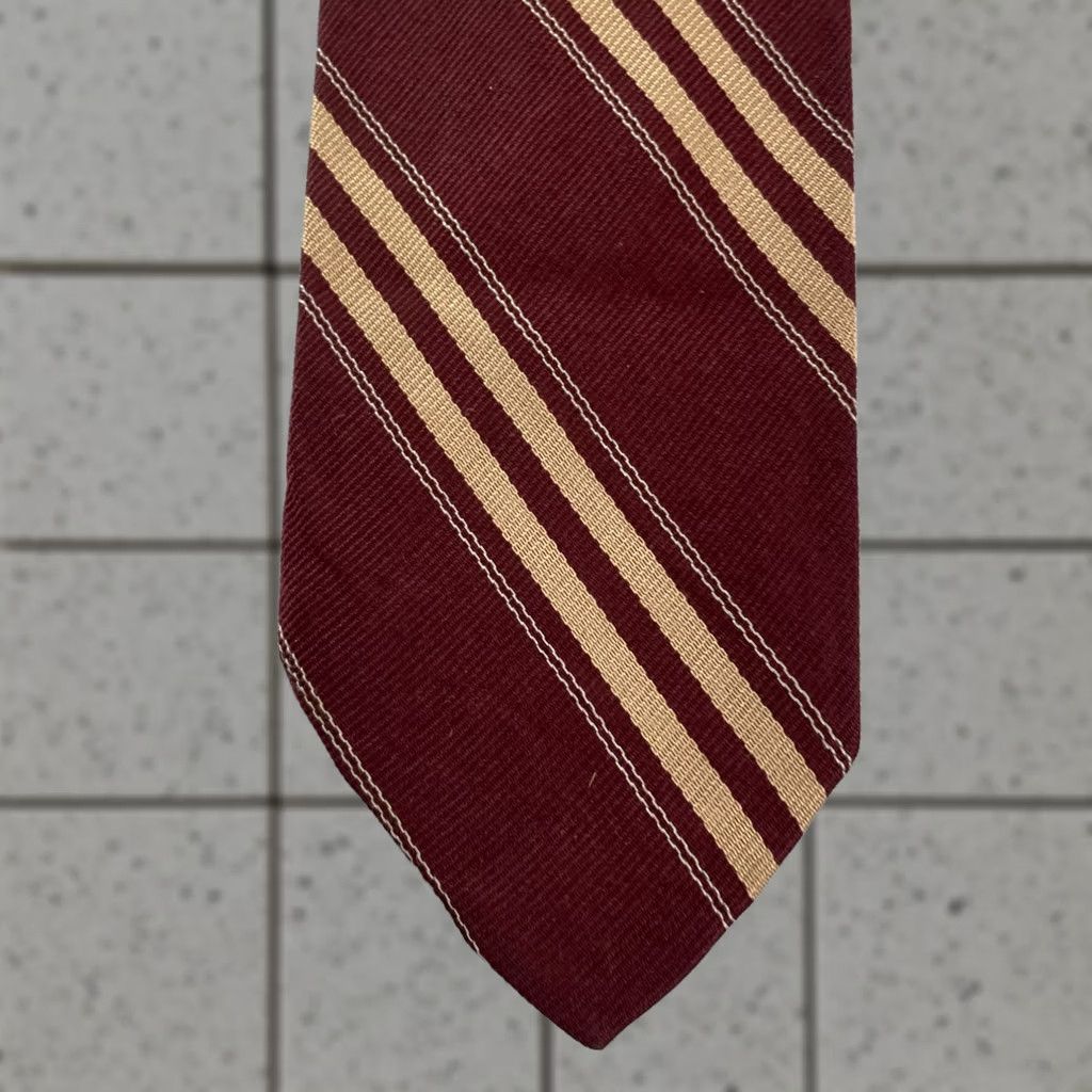 MCM VINTAGE Atkinsons CA vtg 60s MCM NeckTie All Silk Repp Tie Red Tan Multi Stripe 2.7x58 Men's Tie Red Tan Stripe Repp Tie Vintage 1960s Size ONE SIZE - 1 Thumbnail