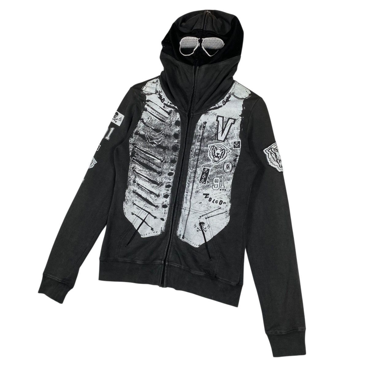 Vintage Vintage Volcom "Pumped Up Kids" Full Zip Hoodie Size US S / EU 44-46 / 1 - 2 Thumbnail