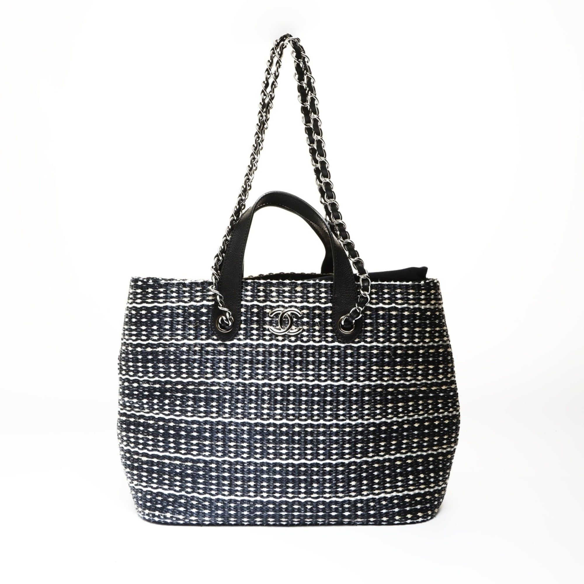 Chanel CHANEL Straw Tote Bag with Coco Mark, Black, WS27046 Size ONE SIZE - 1 Thumbnail