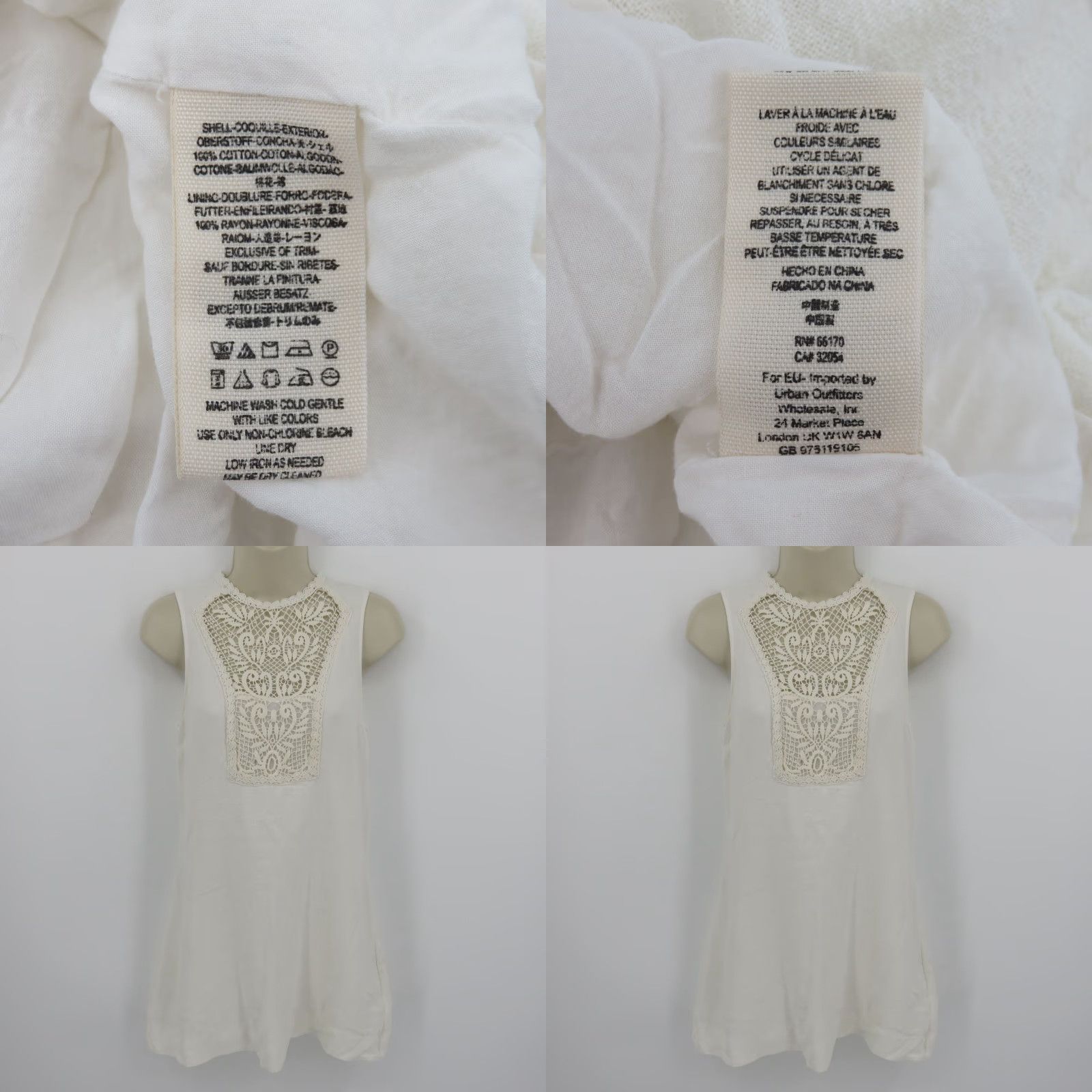 Free People Free People Women XS White Crochet Lace Button Sleeveless Mini Dress Size XS / US 0-2 / IT 36-38 - 8 Thumbnail