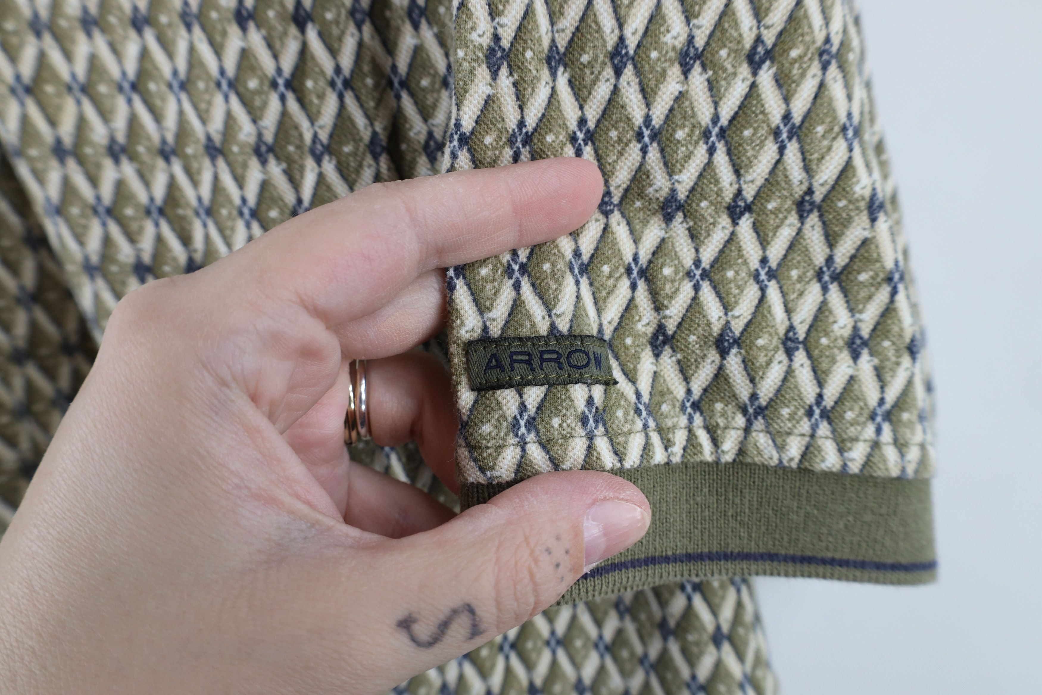 Vintage Vintage 90s Streetwear Diamond Knit Collared Golf Polo Shirt Size US M / EU 48-50 / 2 - 4 Thumbnail