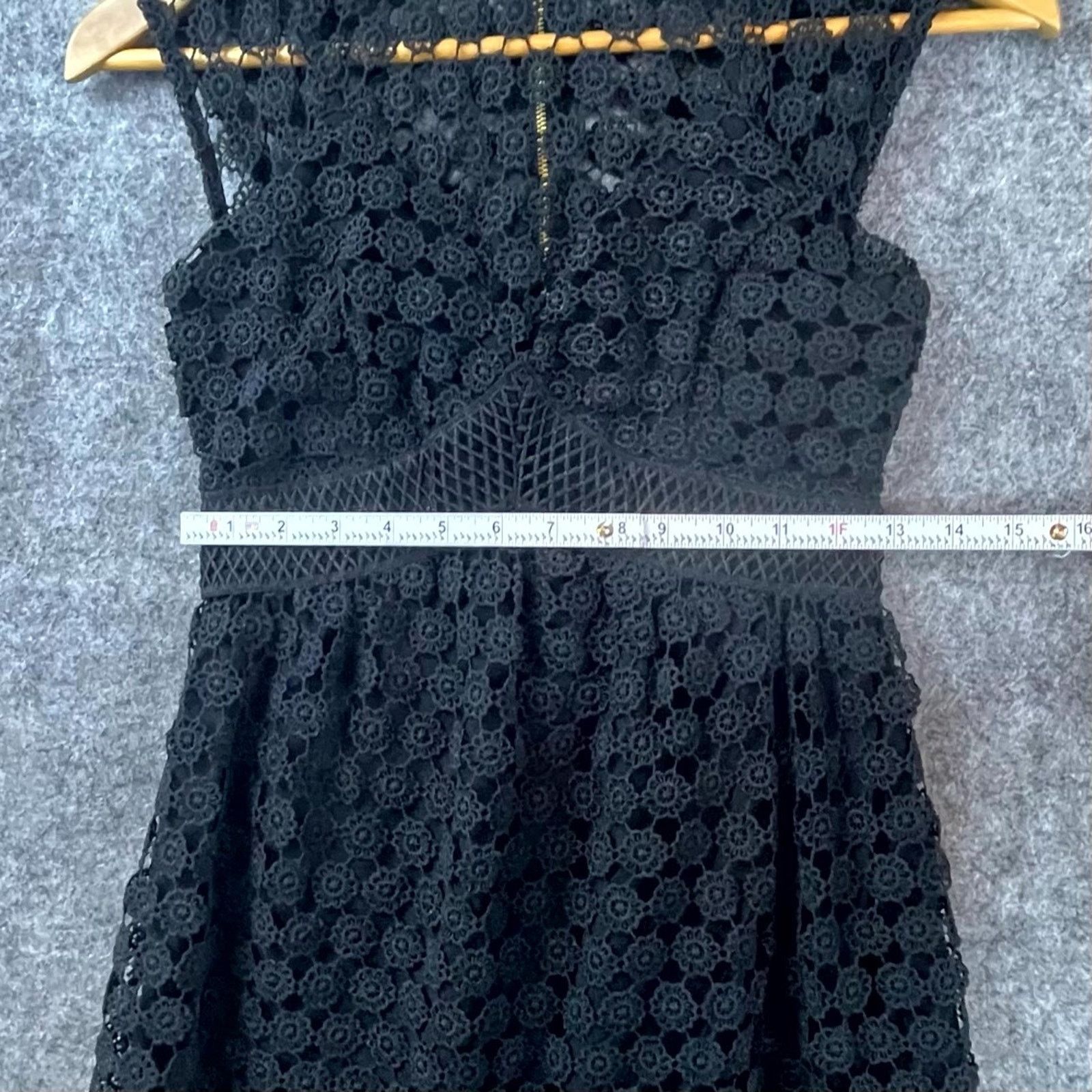 Anthropologie Anthro Eri + Ali Dress 0 Black Crochet Witchcore Whimsigoth Size XS / US 0-2 / IT 36-38 - 3 Thumbnail