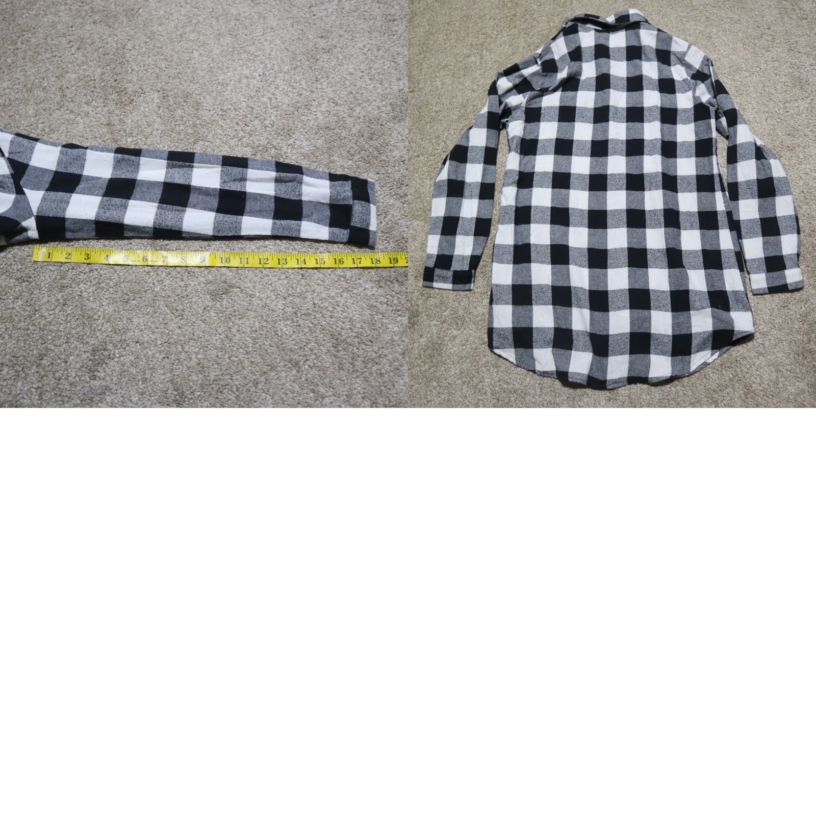 Vintage Zanzea Womens Shirt Adult 6 Black & Gray Plaid Long Sleeve Collared Button Down Size M / US 6-8 / IT 42-44 - 8 Thumbnail