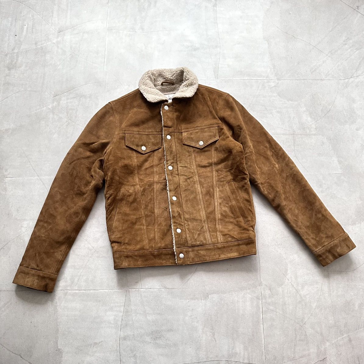 Schott Schott NYC Goat Suede Rancher Trucker Jacket Sherpa Avirex Size US S / EU 44-46 / 1 - 6 Thumbnail