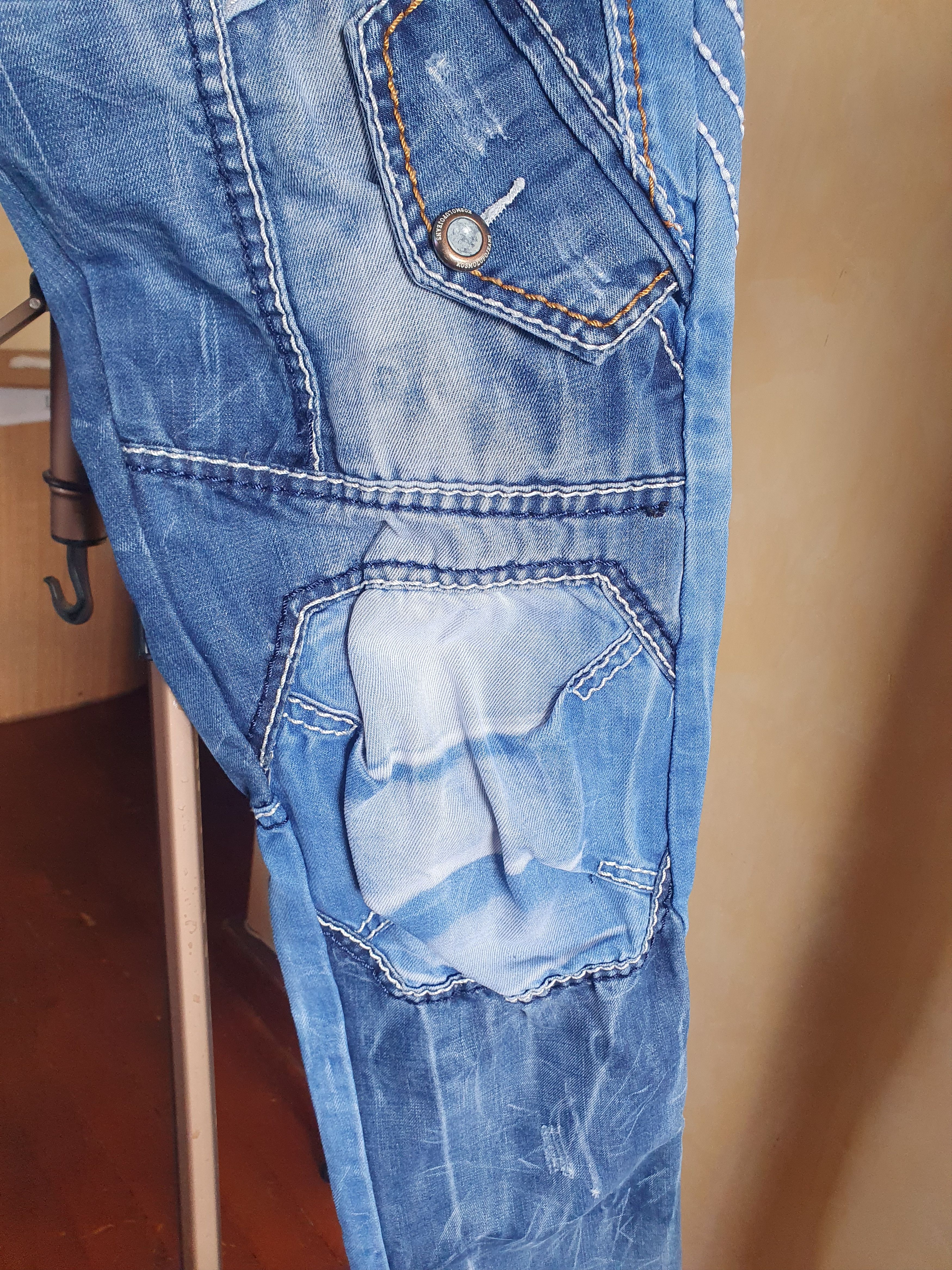 Other Kosmo Lupo Jeans Embroidered Patchwork Тhick Seams Size US 32 / EU 48 - 6 Thumbnail