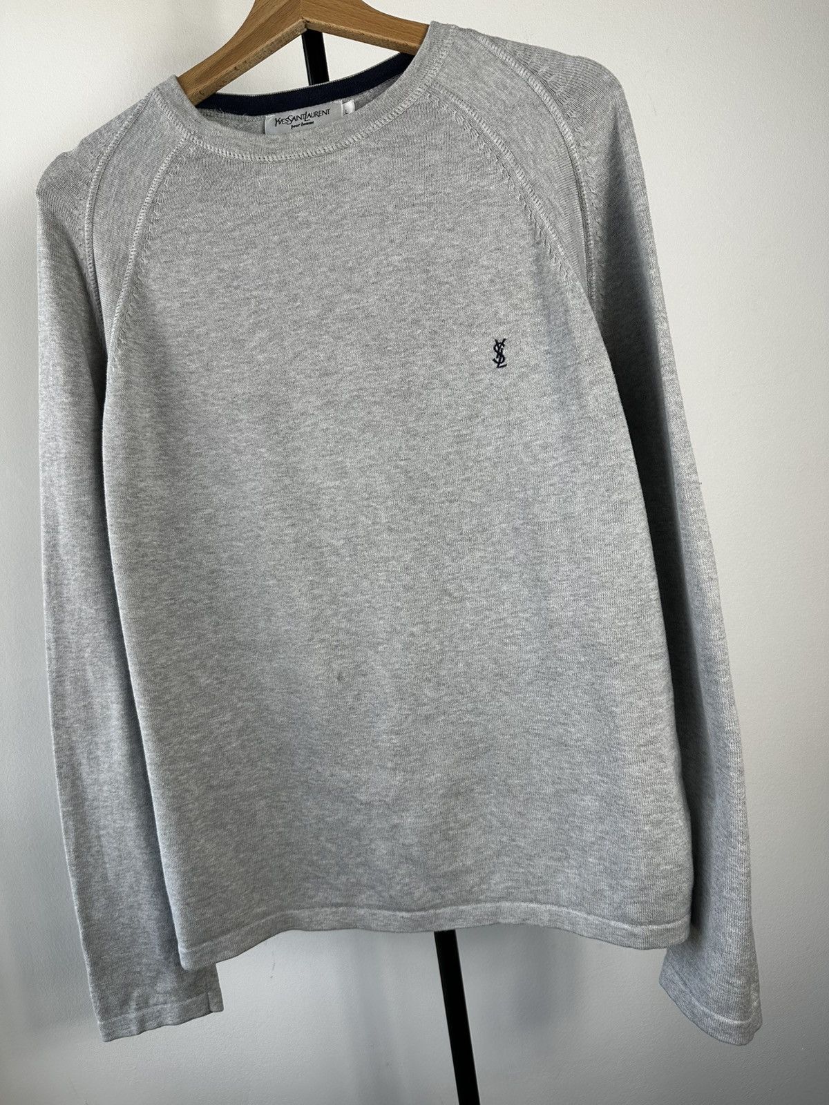 Yves Saint Laurent Vintage Yves Saint Laurent Pour Homme Raglan Knit Sweater Size US L / EU 52-54 / 3 - 3 Thumbnail