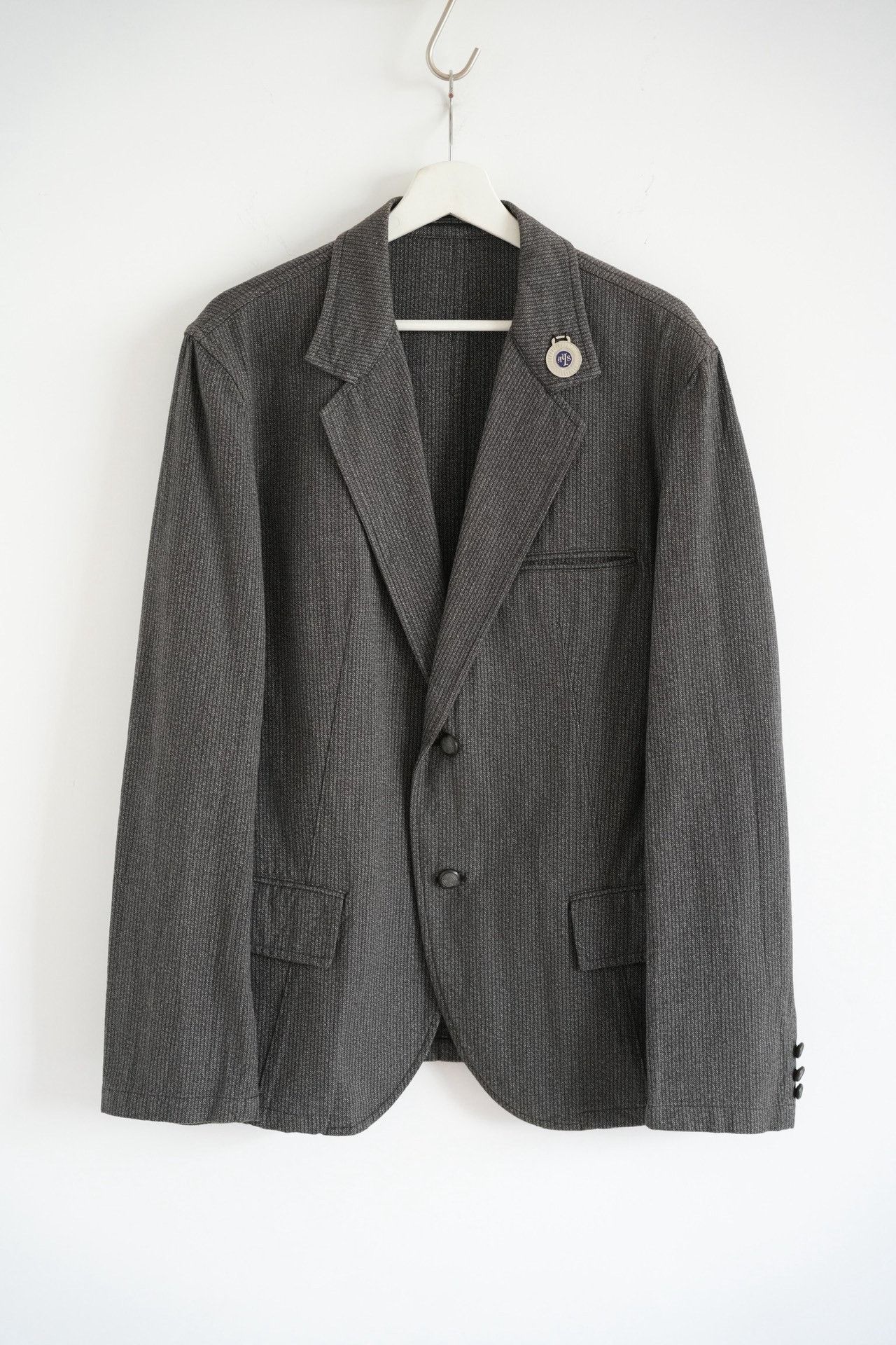 Yohji Yamamoto Yohji Yamamoto 10SS Gray Stripe Badge Suit Size US L / EU 52-54 / 3 - 1 Thumbnail