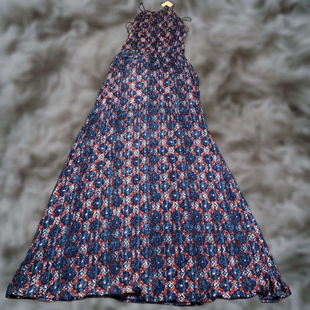 Lucky Brand Floral Maxi Dress Womens S Blue Halter Boho Sleeveless NEW Maxi  Dress
