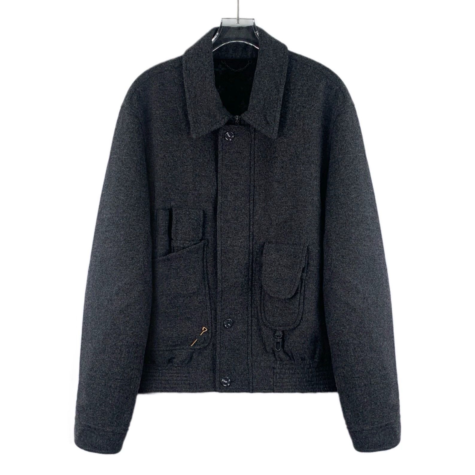 Louis Vuitton KM0797 Louis Vuitton Grey Wool Multi-Pocket Tweed Jacket Size US L / EU 52-54 / 3 - 1 Thumbnail