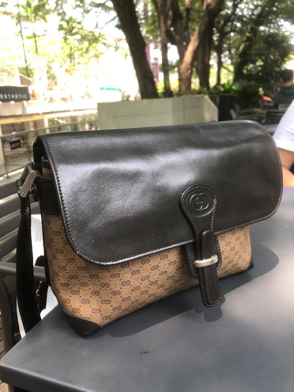 Gucci Gucci Vintage GG Flap Crossbody Bag – Black Leather Trim Size ONE SIZE - 11 Thumbnail