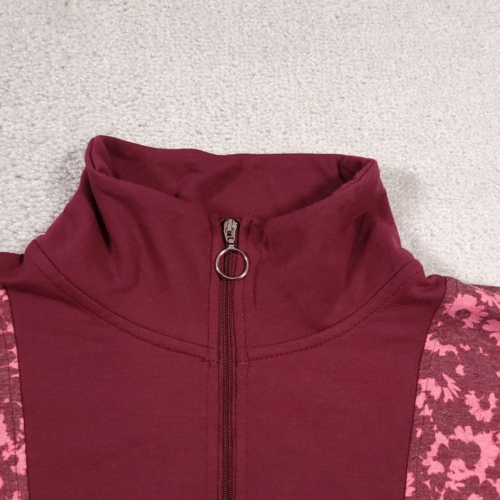 Vintage Cuddl Duds Comfortwear 1/2 Zip Mock Neck Pullover Women's Large Floral Casual Shirt Size L / US 10 / IT 46 - 4 Thumbnail